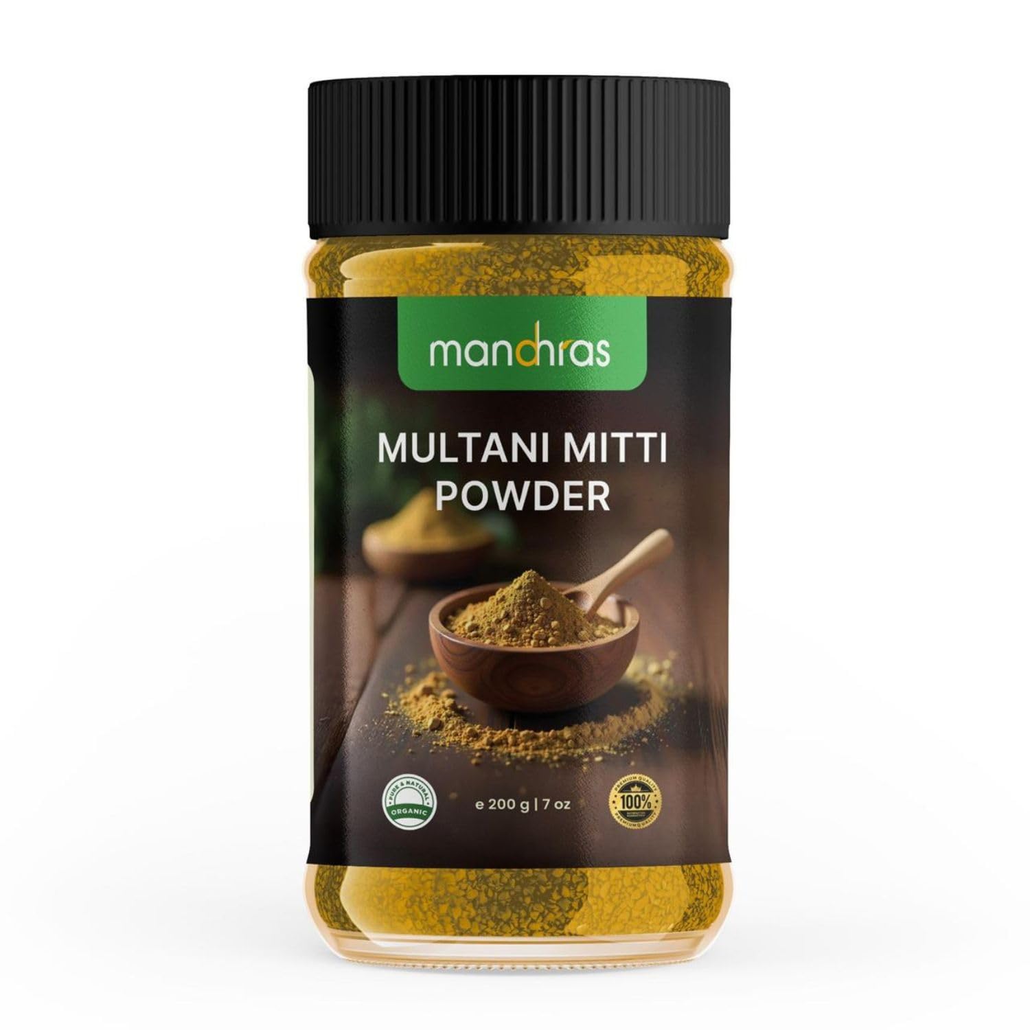 Mandhras Pure Multani Mitti Powder, 100% Natural FullerS Earth, Face Pack For Glowing Skin, Oil Control, Acne & Tan Removal, Sk