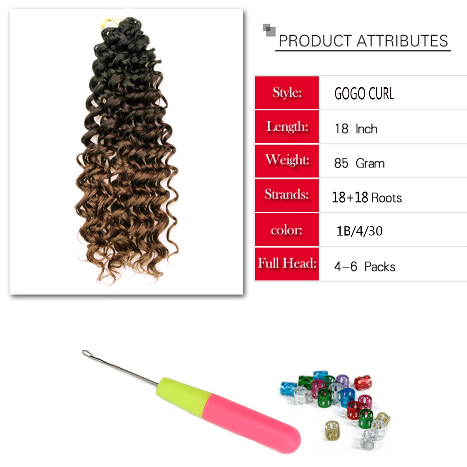 Yxcherishair 8 Packs Curly Crochet Hair Gogo Curl Crochet Hair For Black Women Deep Wave Braiding Hair,Synthetic Bohemian Croche
