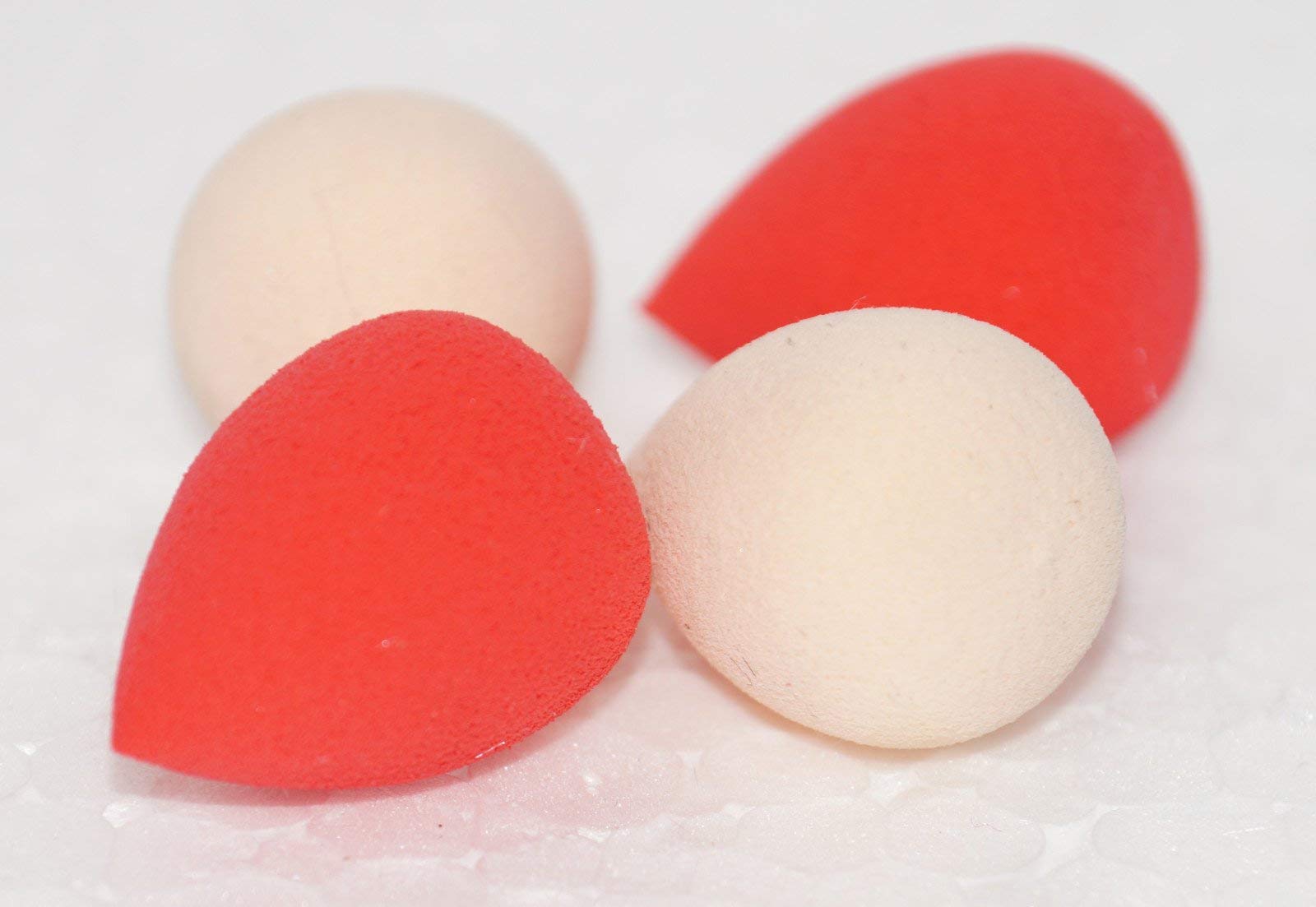Fok Set Of 4 Water Drop Style Beauty Makeup Blending Powder Micro Mini Puff Sponge Cosmetic Powder Puff