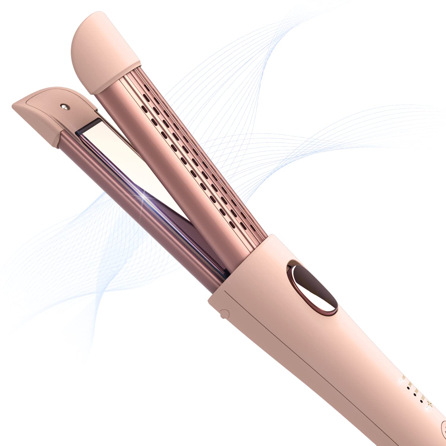 MIRACOMB Cool Air Curler Titanium Curling Wand 2 in 1 Hair Flat Iron 1    Styler for Loose Curls and Straight Styles, Max 430F, 