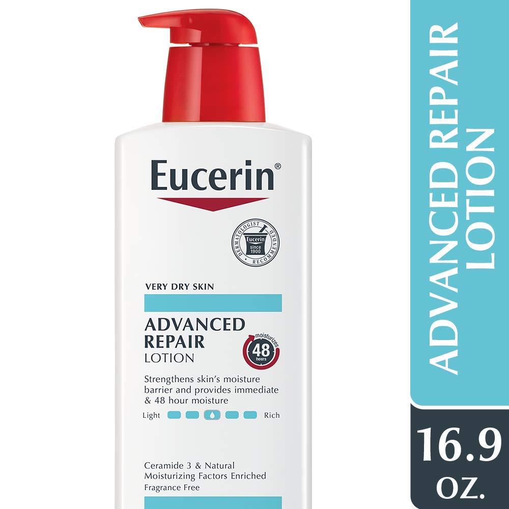 Eucerin Advanced Repair Lotion - Fragrance Free, Full Body Lotion For Very Dry Skin - 16.9 Fl. Oz. Pump Bottle