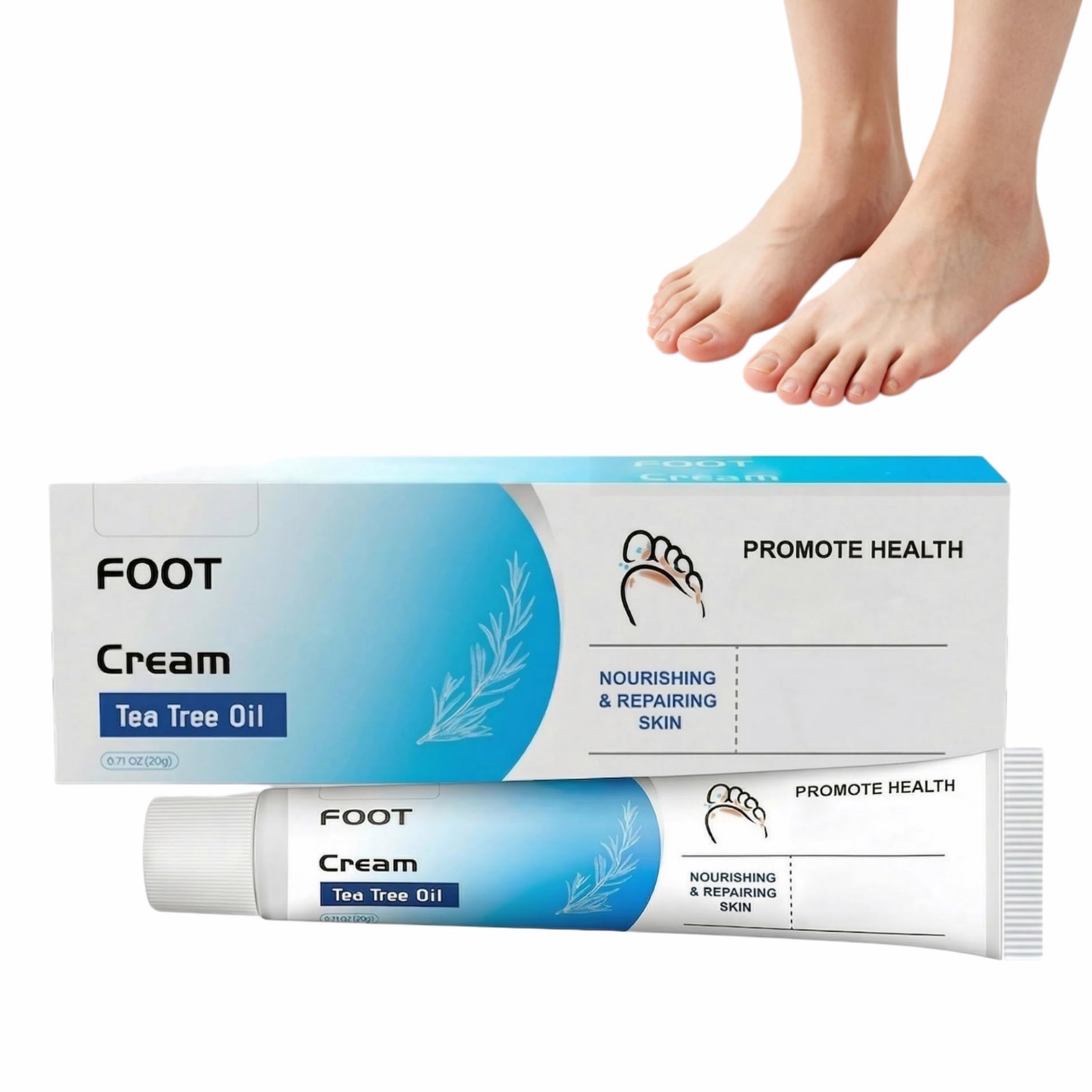 JoanofArc Tea Tree Oil Foot Cream, Moisturizing Cream for Dry Cracked Heels & Feet, Softens Calluses & Rough Skin, NonGreasy Li