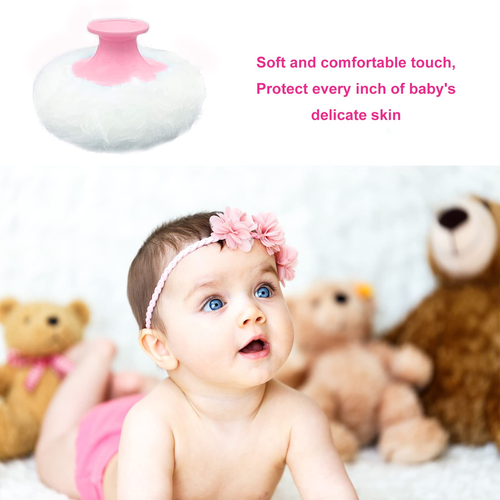 Body Powder Puff For Dusting Powder, Women Powder Puff For Bath And Travel (Pink)