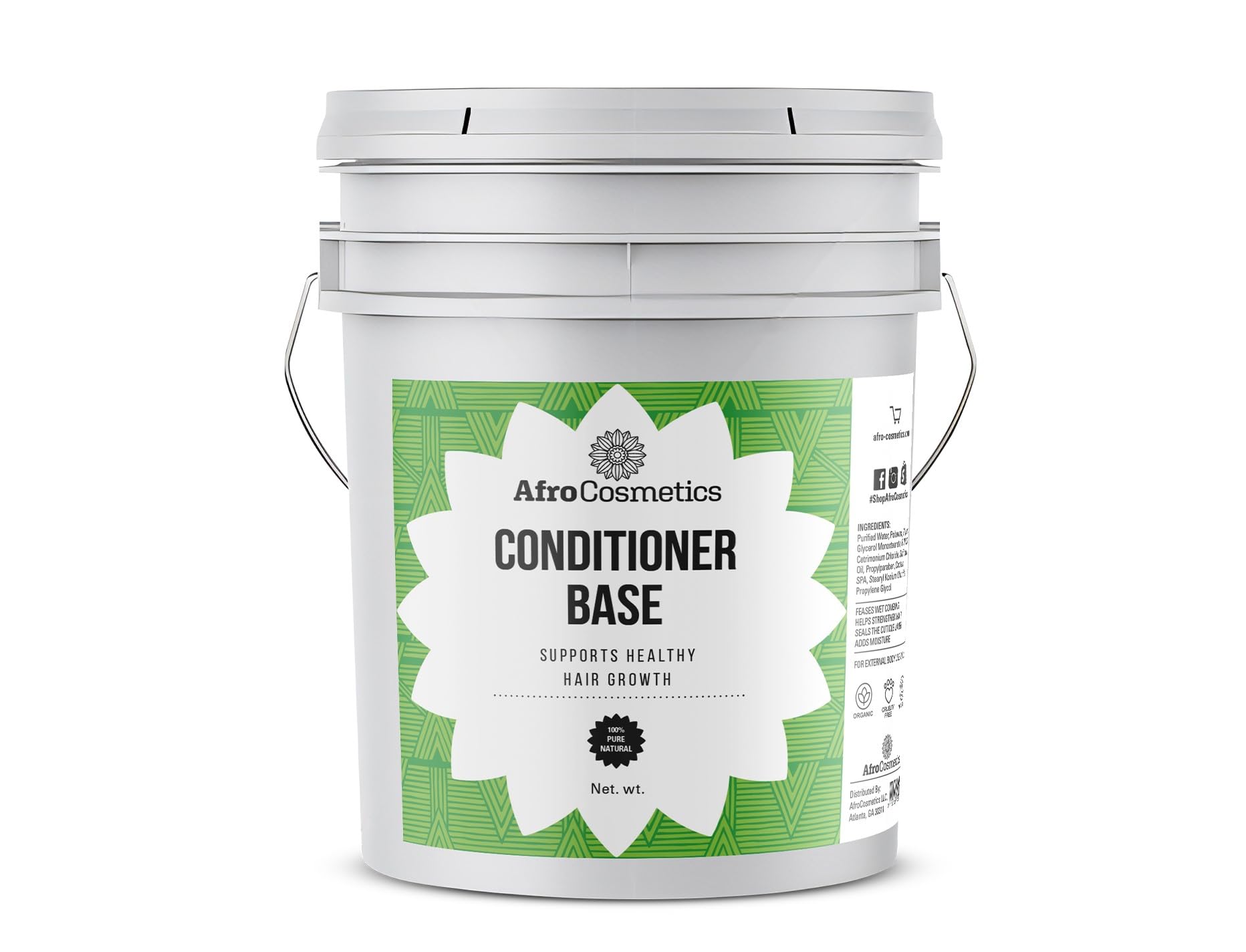 AFROCOSMETICS Unscented Condition Base 5 Gallon Bucket, For Dry Hair