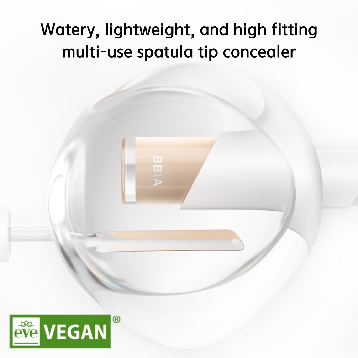 Bbia Eau Stay Concealer - All Day Fitting Natural Coverage Liquid Concealer, Spatula Applicator Tip, Comfortable Lightweight & L