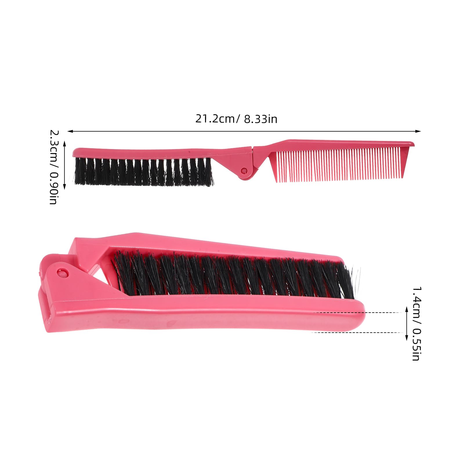 TOVINANNA Folding Hair Brush, 2pcs Portable Travel Comb 2 In1 Double Sided Teeth Comb Small Foldable for Purses, Pocket Hair Com