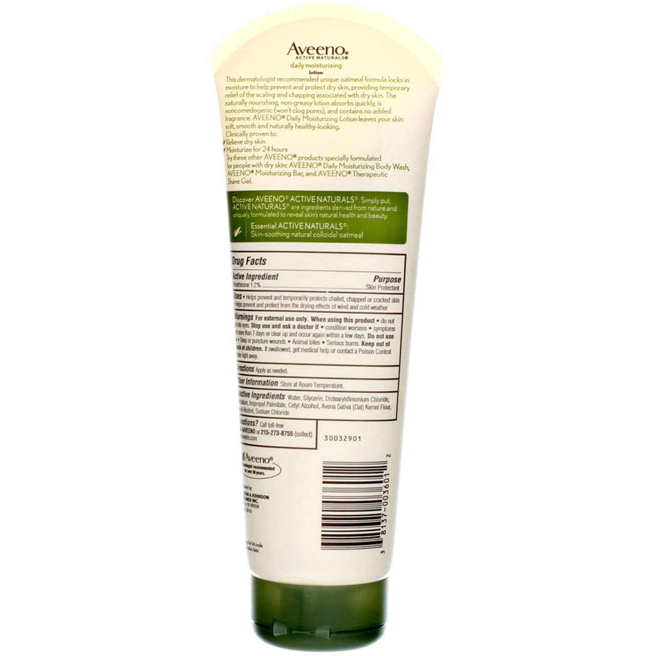 Aveeno Daily Moisturizing Body Lotion With Soothing Oat And Rich Emollients To Nourish Dry Skin, Fragrance-Free, 8 Fl. Oz (Pack