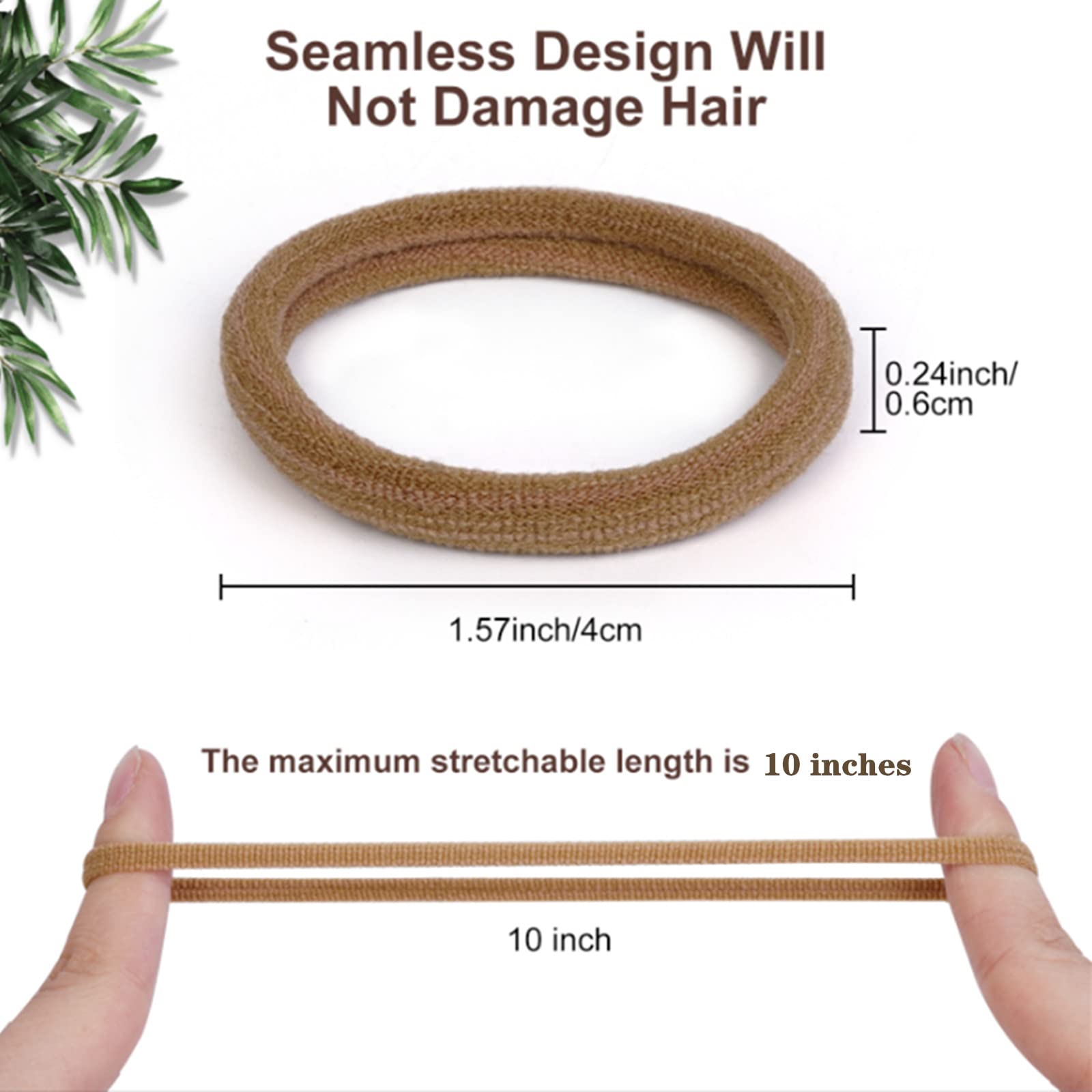Pimoys 100 Pcs Elastic Hair Ties, Thick Seamless Hair Bands No Damage Soft Ponytail Holders Hair Accessories For Girls Women, Ne