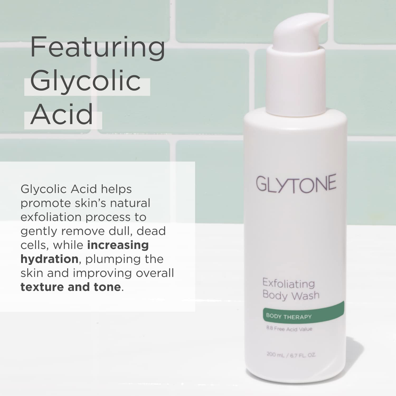 Glytone Exfoliating Body Wash with 8.8 Free Acid Value Glycolic Acid, Keratosis Pilaris, KP, Smooth Rough & Bumpy Skin, Chicken