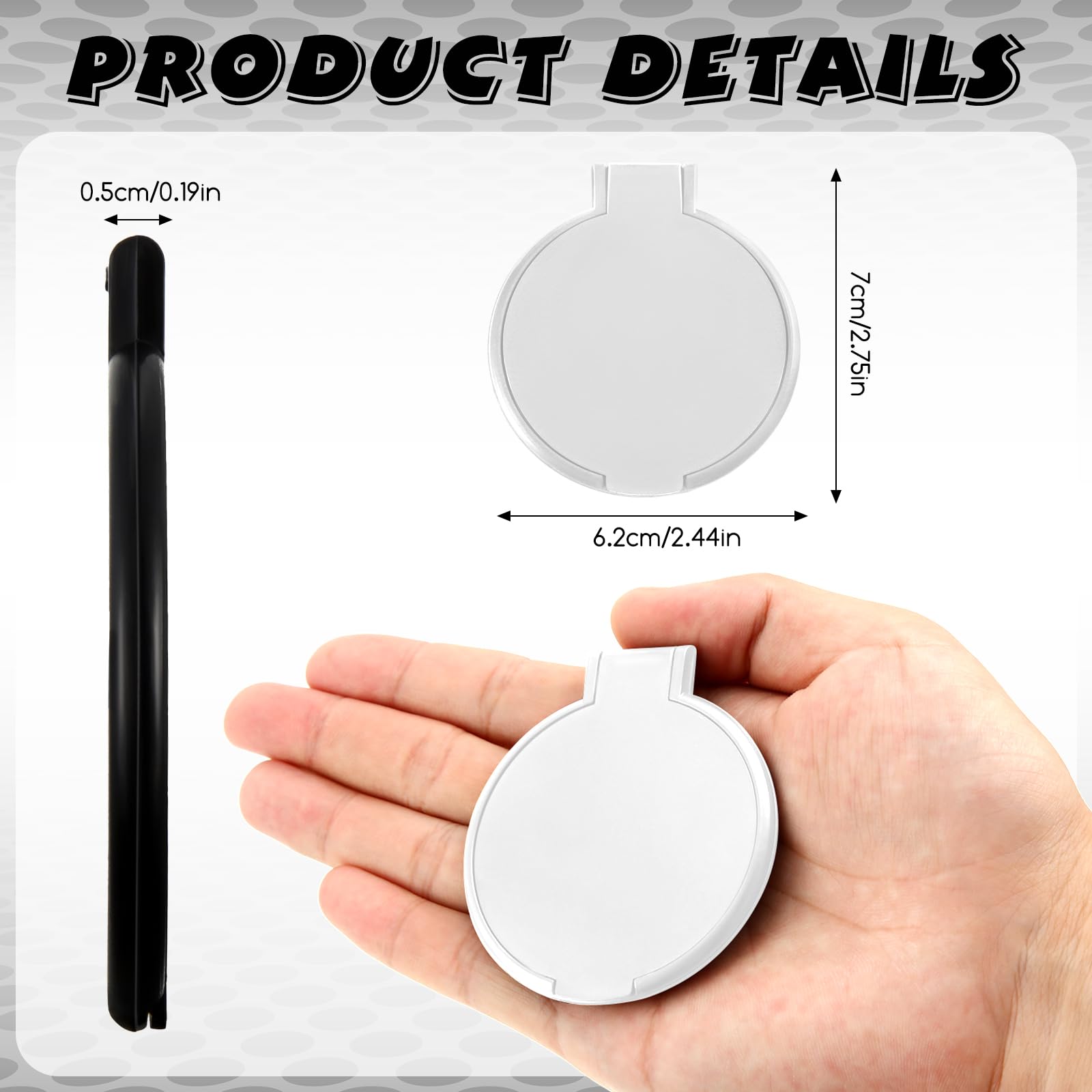 Yalikop 72 Pieces Round Mirror Compact Mirror Mini Folding Mirror Portable Round Mirror Makeup Mirror For Women Girls Travel Dai