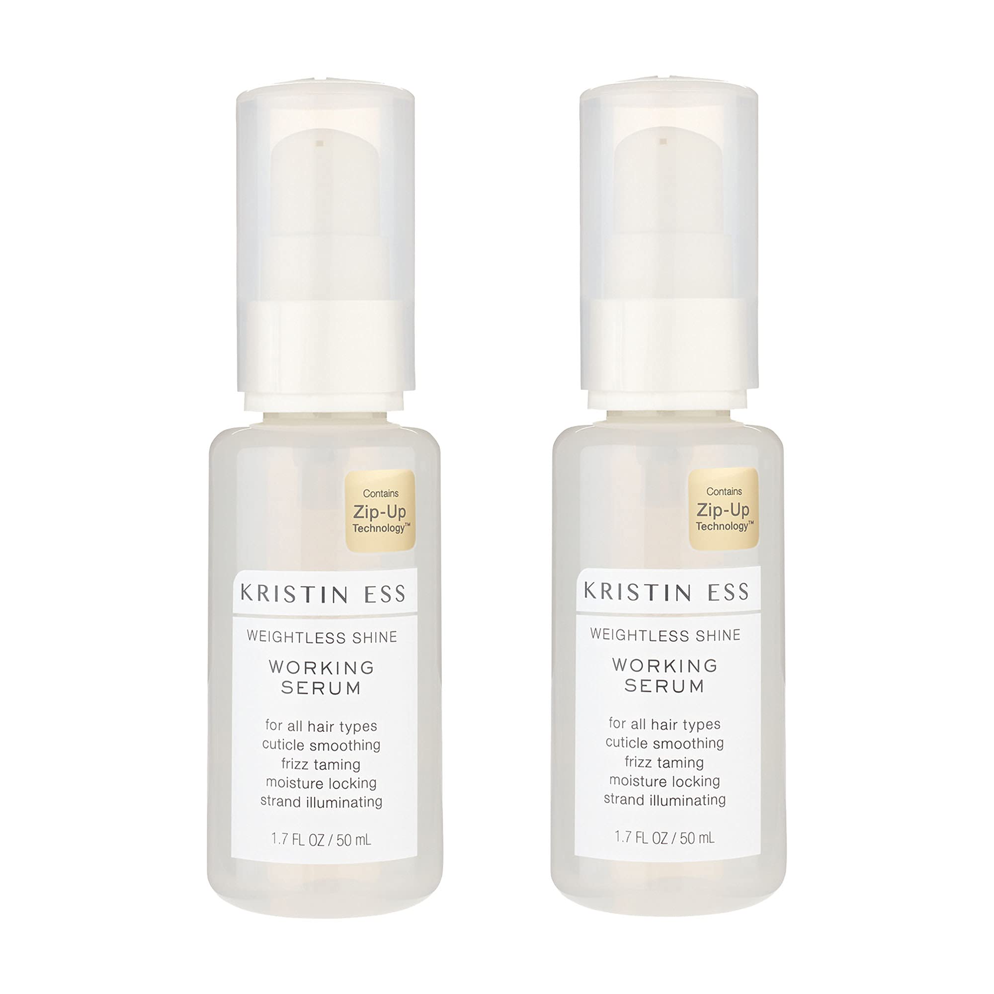 Kristin Ess Hair Weightless Shine Working Hair Serum, Frizz Taming, Cuticle Smoothing, Moisture Locking, Shine Enhancing, Color 