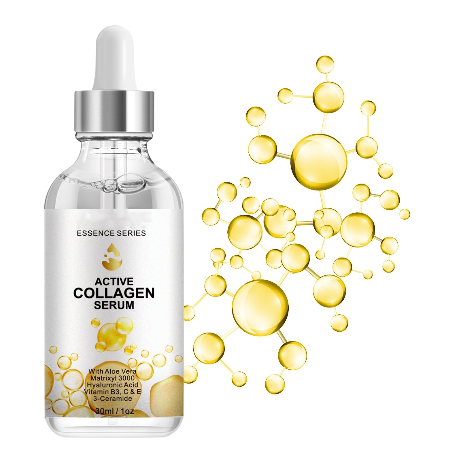 Active Collagen Serum - Natural & Organic Anti-Aging Collagen Serum for Face Improves Elasticity, Evens Skin Tone, Lifts, Firms 