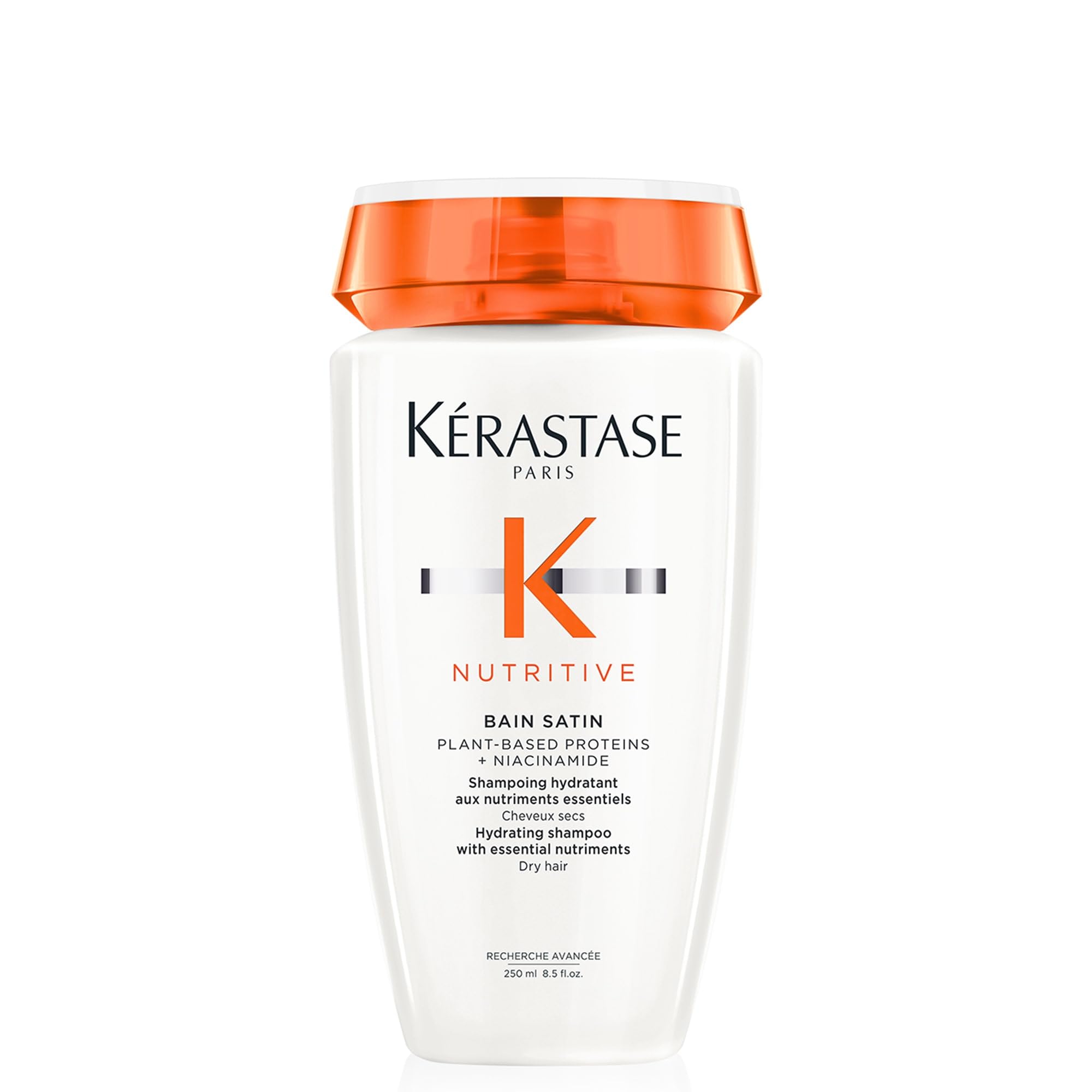 Kerastase Nutritive Bain Satin Shampoo  Gently Cleanses & Replenishes Moisture  With Plant-Based Proteins & Niacinamide  For Fin