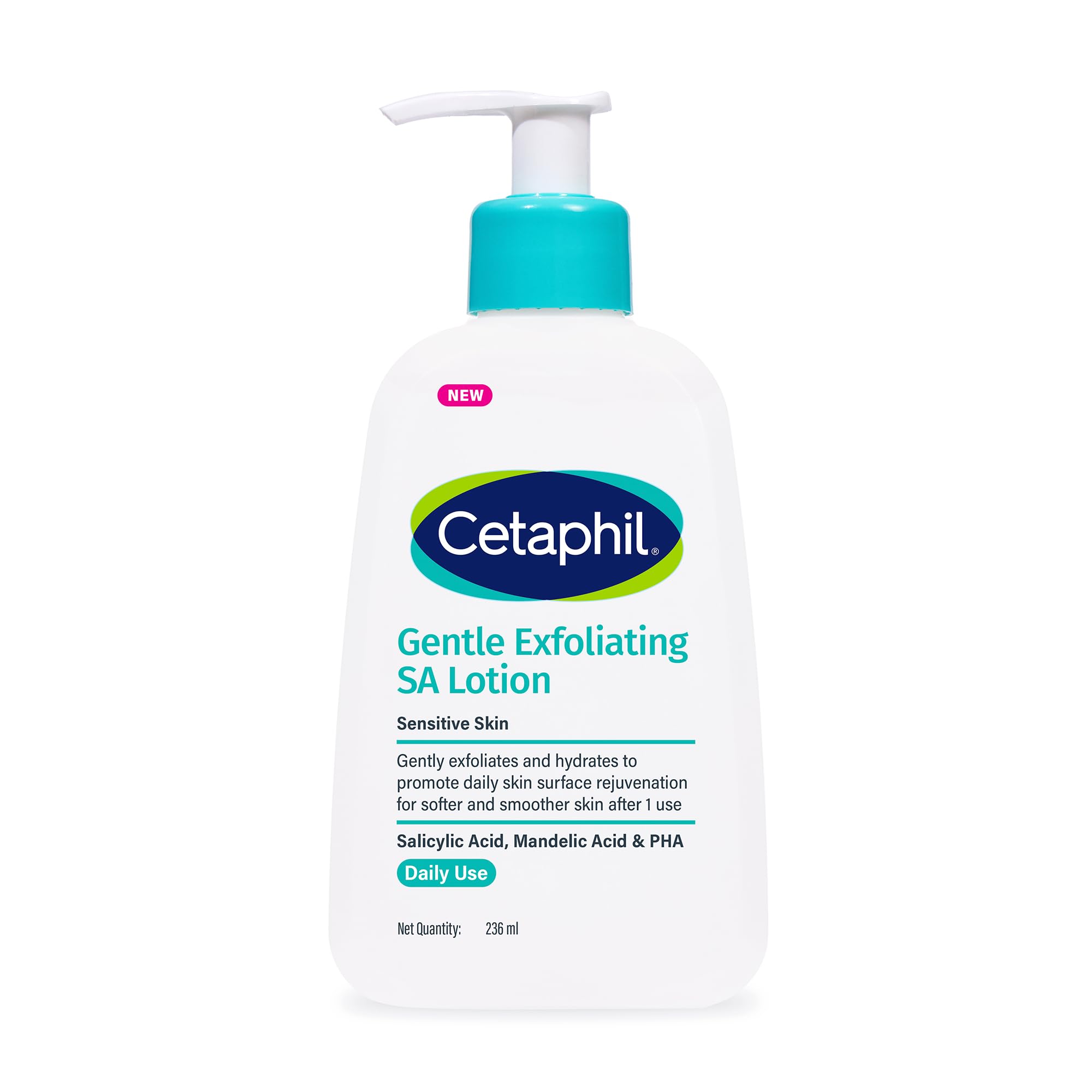 Cetaphil Gentle Exfoliating Sa Lotion 236Ml | Daily Moisturizer With Salicylic Acid, Mandelic Acid & Gluconolactone | Hydrates, 