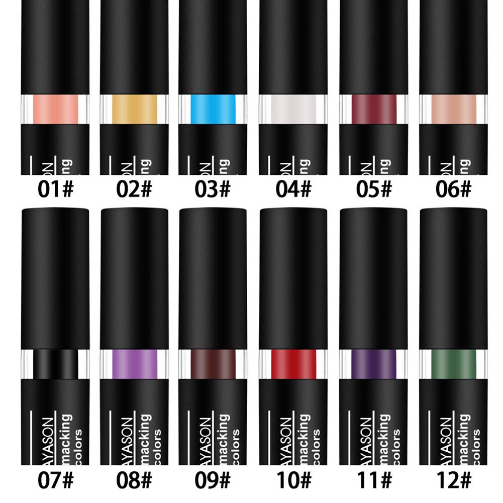 12 Colors Vivid Vampire Matte Lipstick Set Long Lasting Waterproof Velvet Lip Stick For Party, Masquerade, Cosplay, Halloween Ma