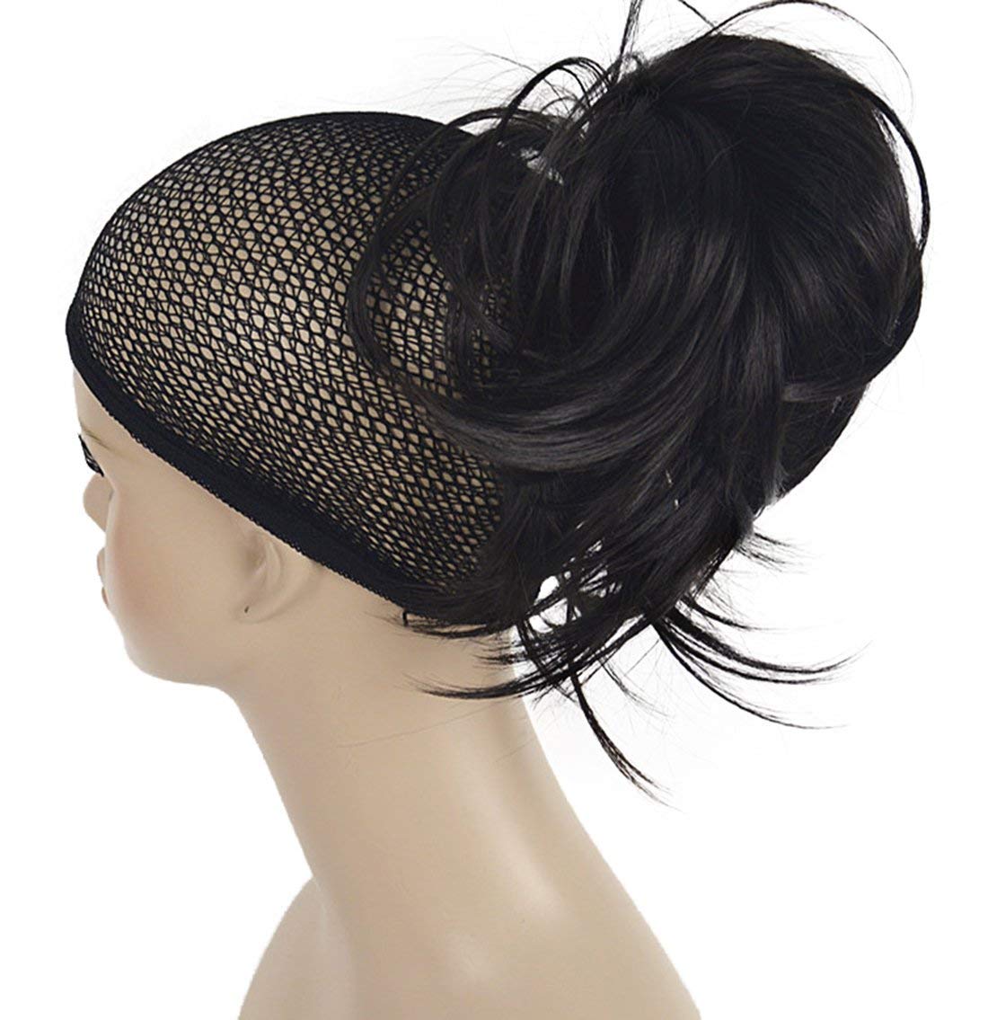 Lydell Adjustable Messy Style Ponytail Hair Extension Synthetic Hairpiece With Jaw Claw (Dark Brown)