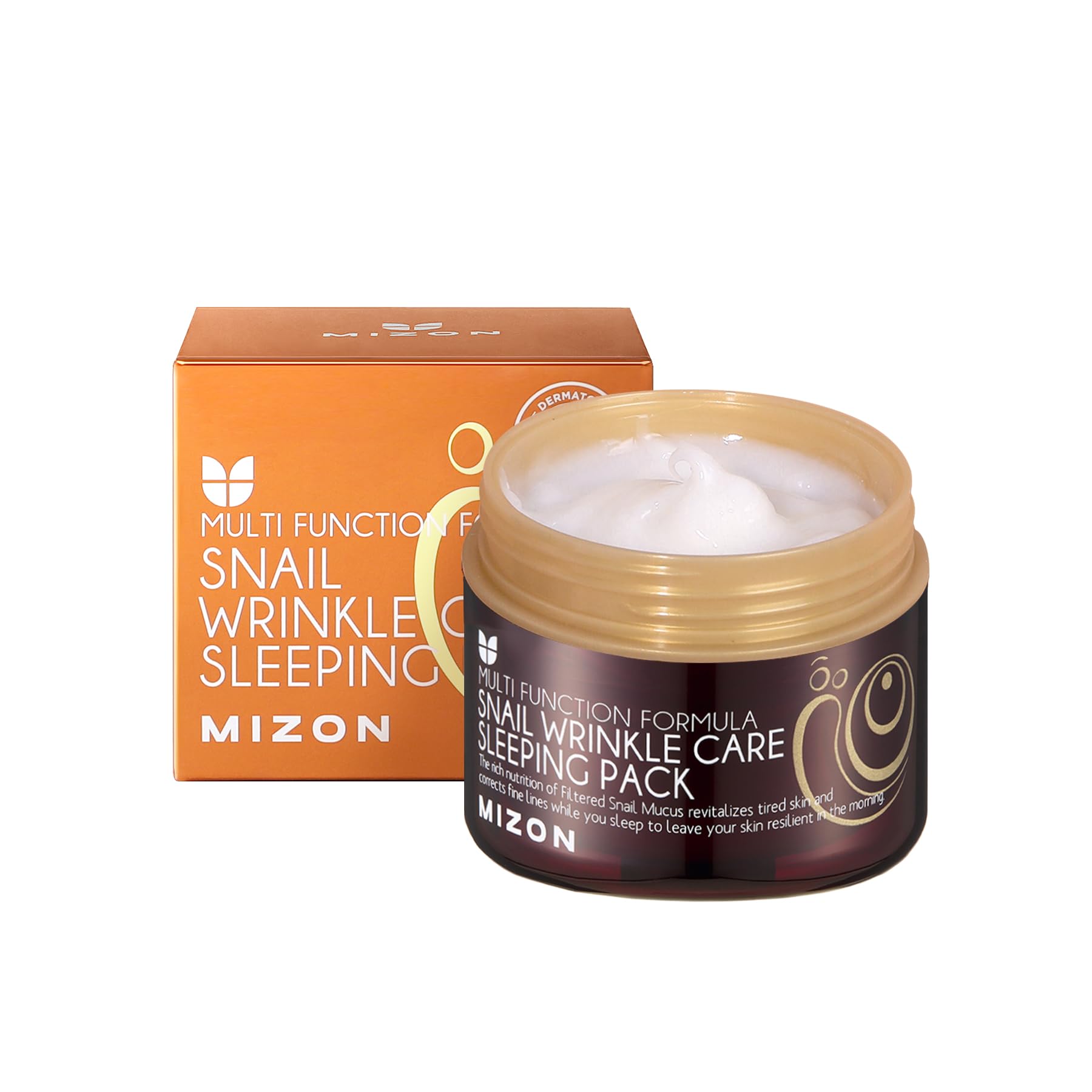 Mizon Snail Wrinkle Care Sleeping Pack, Snail Mucin Nourishing Mask With Adenosine, Shea Butter, Firming Mask, For Damaged Skin,