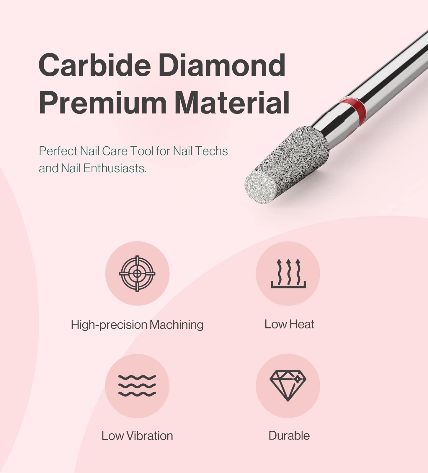 Melodysusie 3Mm Short Tapered Barrel Cuticle Clean Nail Drill Bit 3/32'', Professional Safety Carbide Diamond Under Nail Cleaner