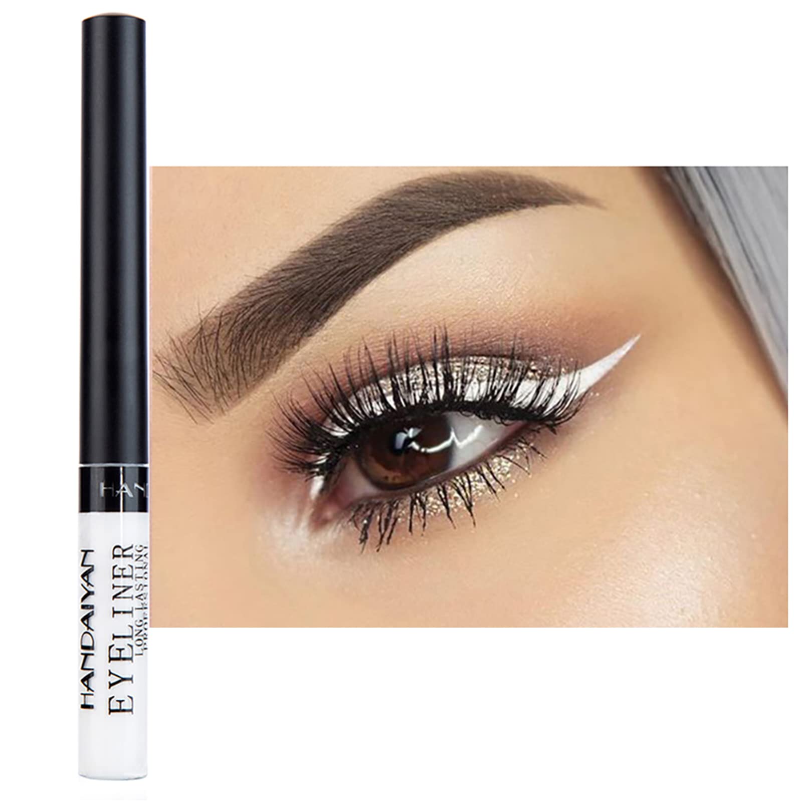 Dekrion Liquid Eyeliner, Matte Colored Eyeliners, White Eyeliner, White Black Red Brown Green Purple Waterproof High-Pigmented C