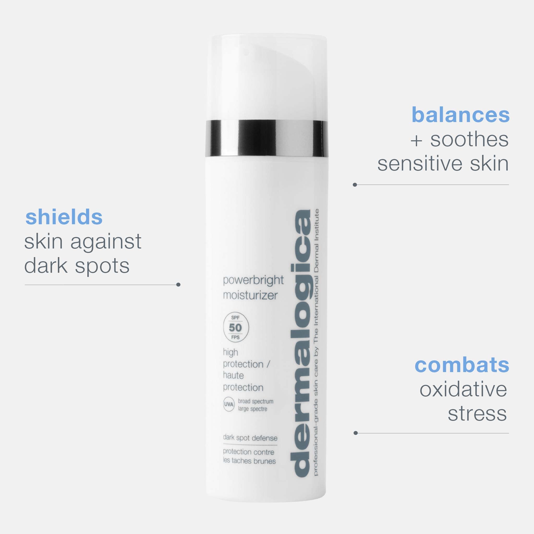 Dermalogica Powerbright Moisturizer Spf 50 Facial Sunscreen, Shields Skin Against Dark Spots With Niacinamide & Hyaluronic Acid,