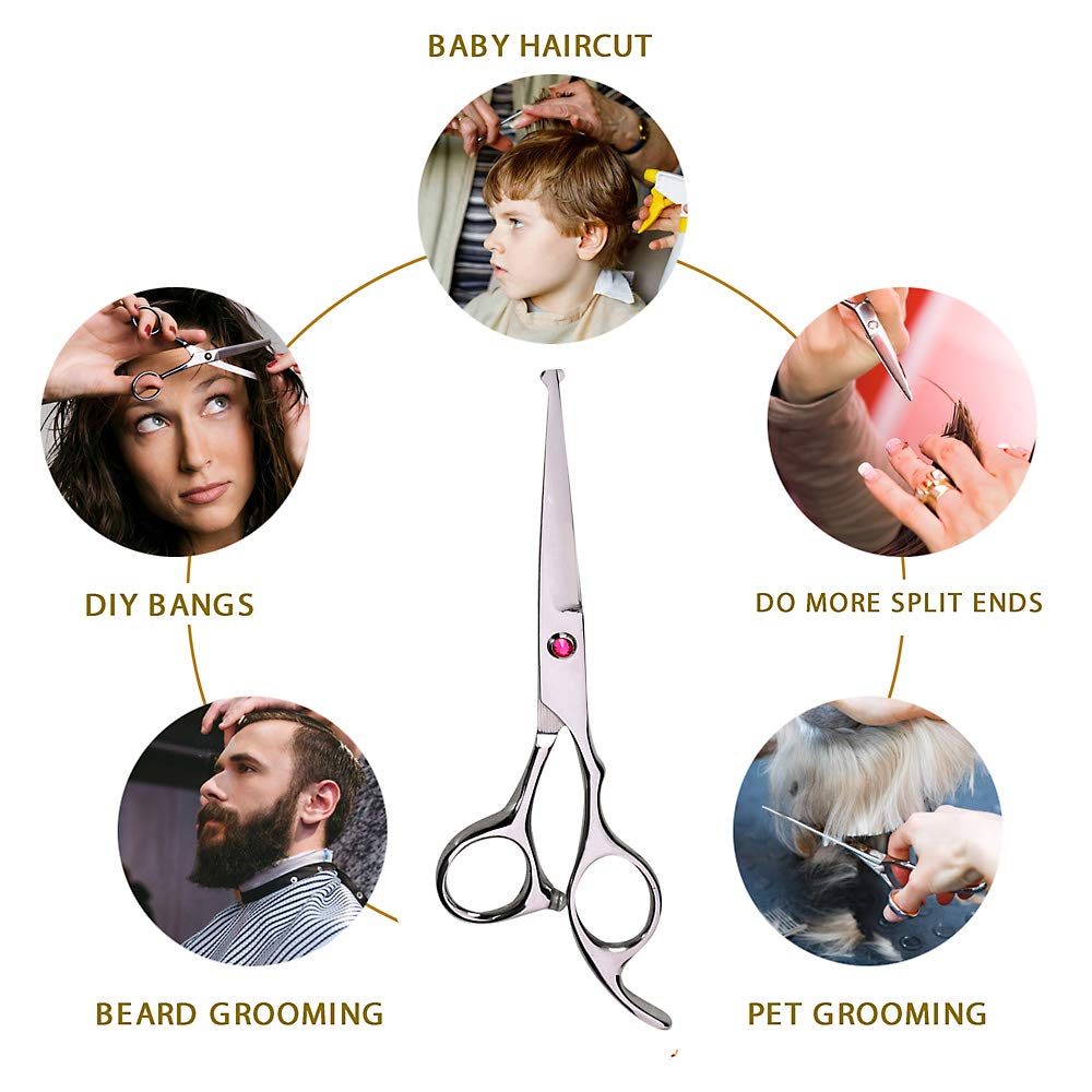 Hair Cutting Scissors Set Professional Kids/Women/Men 6.5 Inch Saftey Round Head Hair Cut Scissors Kit With Cutting Scissors Thi