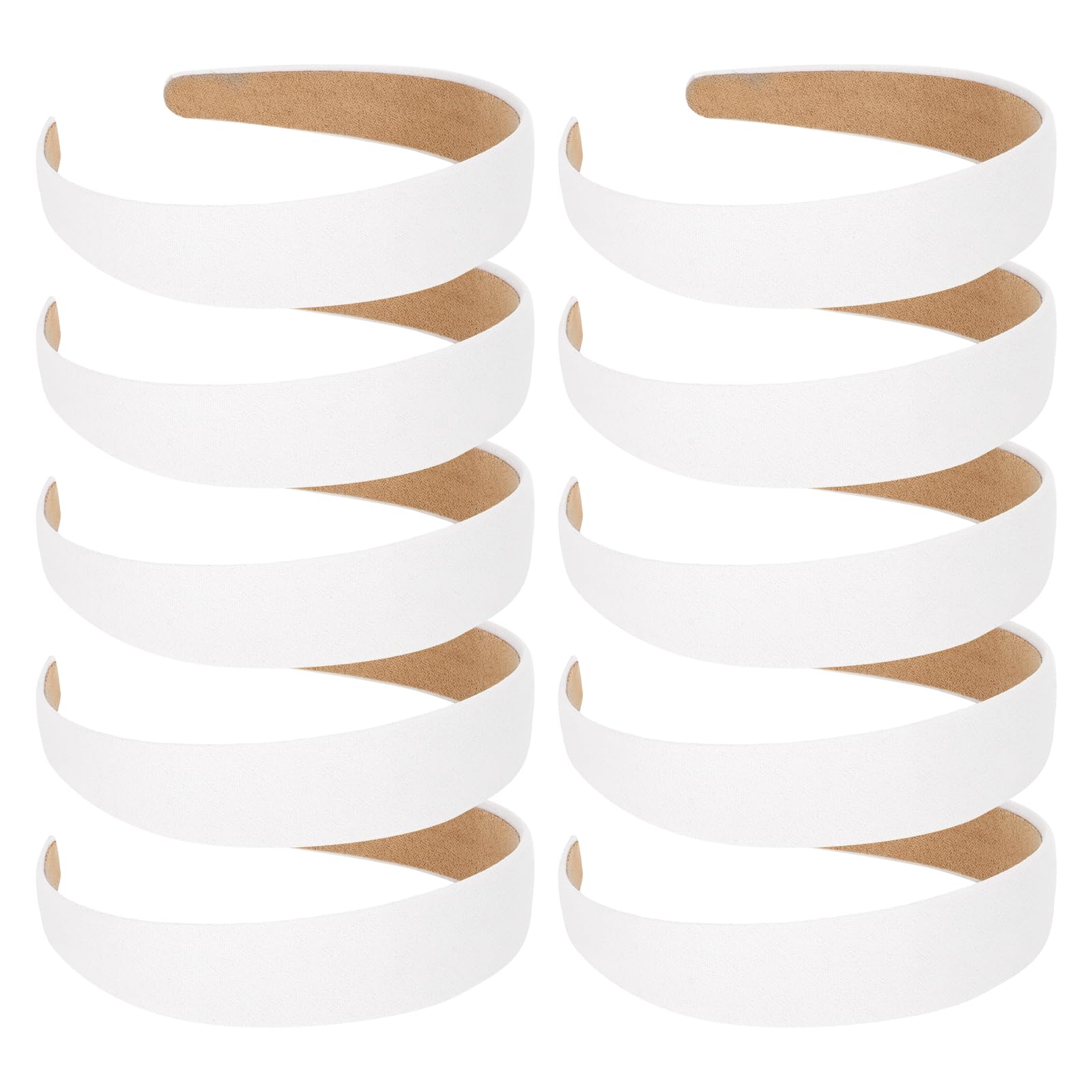 Wecoe 10pcs Headbands for Women 1 Inch Wide Suede Like Headbands White Headband Non Slip Fashion Costume Hair Accessories Women 