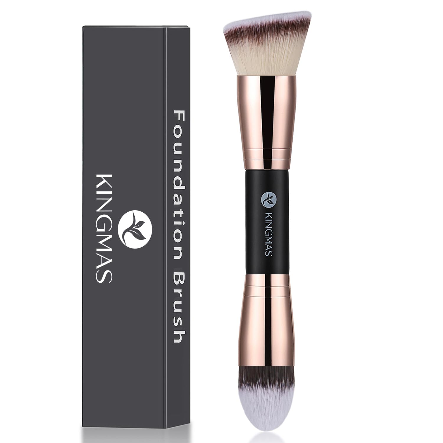 KINGMAS Foundation Makeup Brush, Double-Ended Makeup Brushes Angled/Tapered Top for Blending Liquid Powder, Concealer Cream Cosm