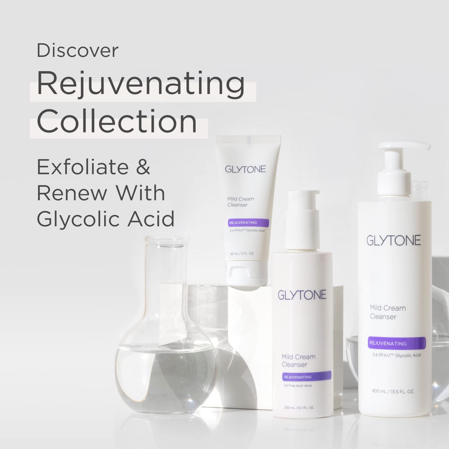 Glytone Mild Gel Exfoliating Cleanser, Pure Glycolic Acid Face Wash for Moisturizing & Rejuvenating Skin, Vegan & Fragrance-Free