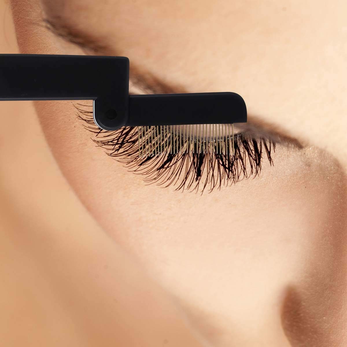 Dual-Sided Folding Mascara And Brow Grooming Tool - Lash Separator, Applicator, And Compact Eyebrow Brush