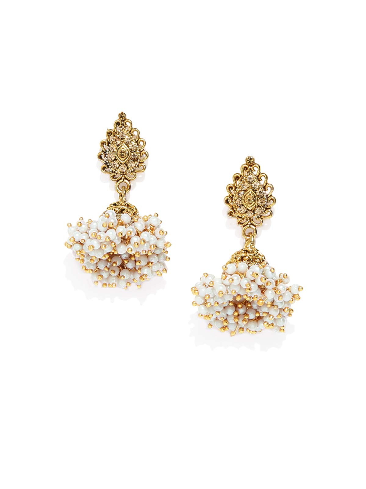 Zaveri Pearls Antique Gold Tone Traditional Jhumki Earring For WomenZPFK7450