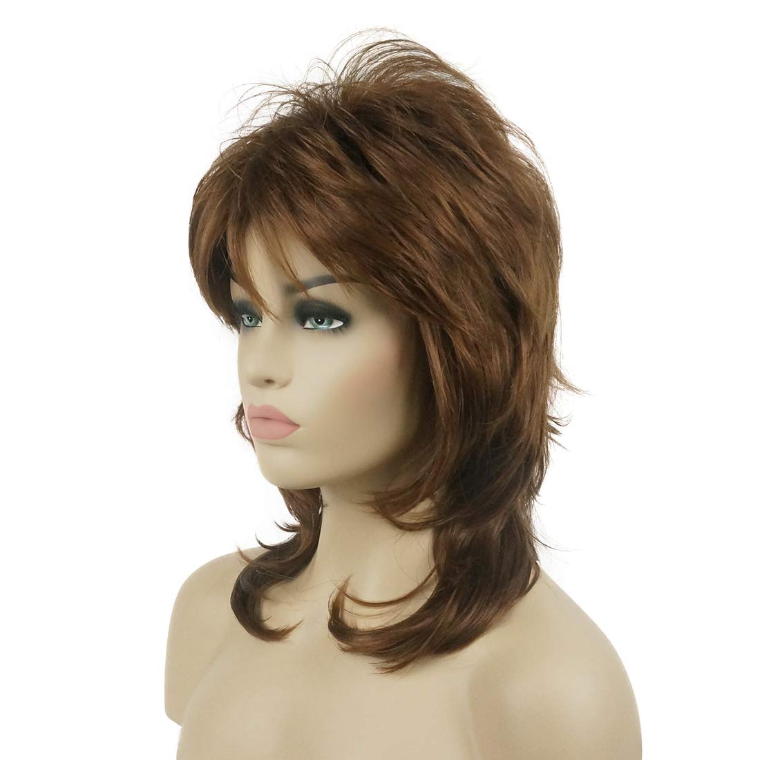 Lydell Long Soft Shaggy Layered Medium Auburn Wig Classic Cap Full Synthetic Wigs