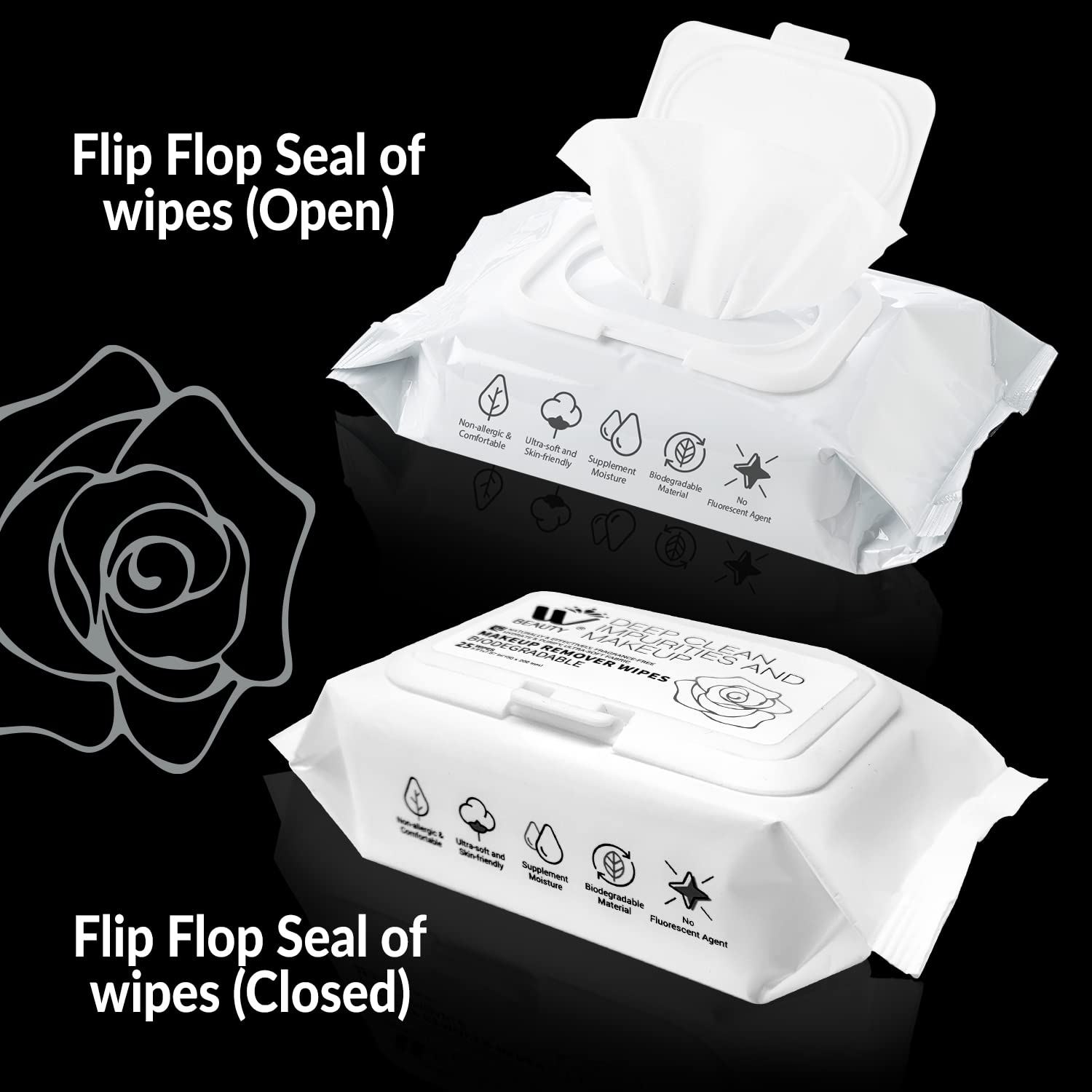 Natural Solution Flushable Wipes, Deep Clean Impurities,Makeup Remover, Hydrate & Purify Skin, Fragrance-Free, Face Wipes, 25 Sh
