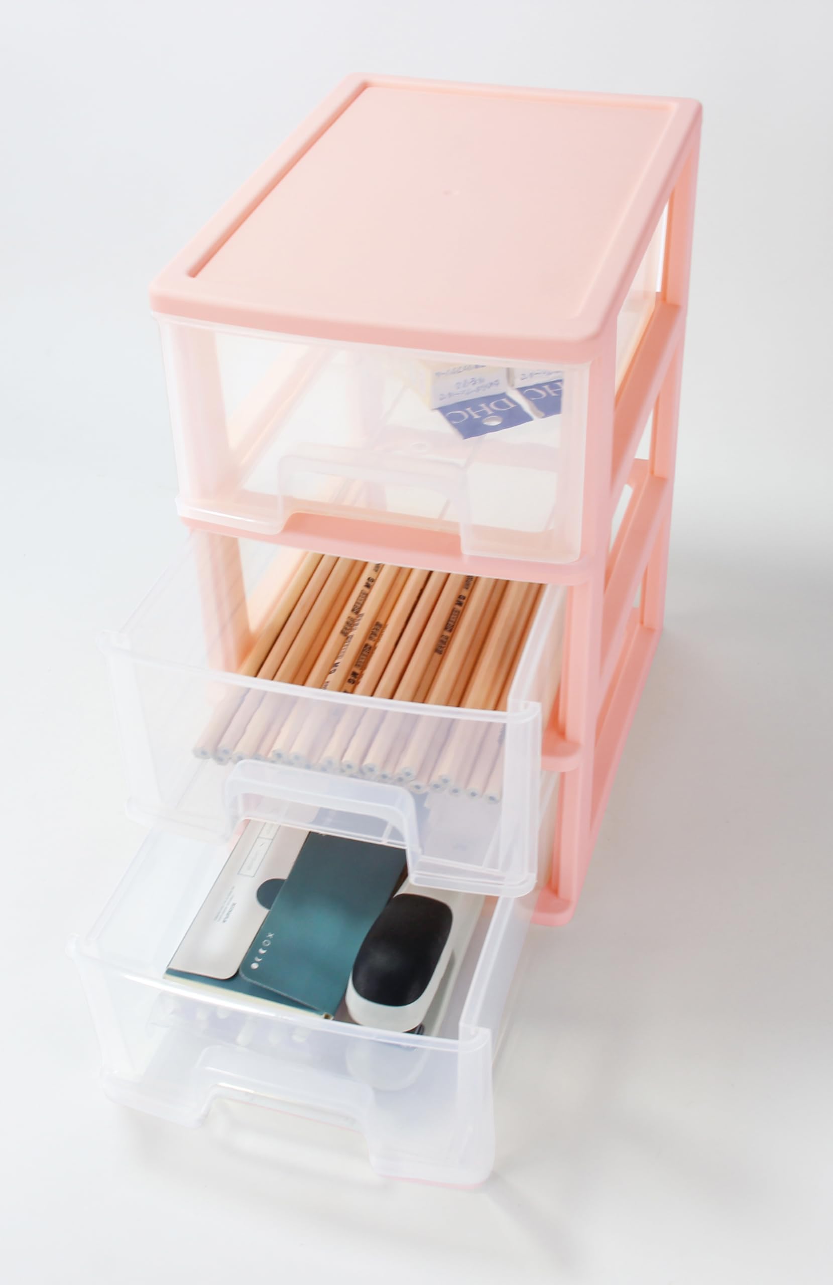 BYCY Pink 3 Layers Stackable Makeup Organizer Drawers