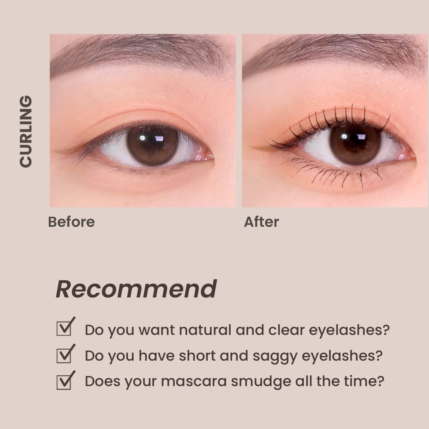 Heimish Dailism Smudge Stop Mascara - 032Oz9G (Curling)  Non-Smudging, Curling Mascara  Washable, Non-Clumping, Waterproof Masca