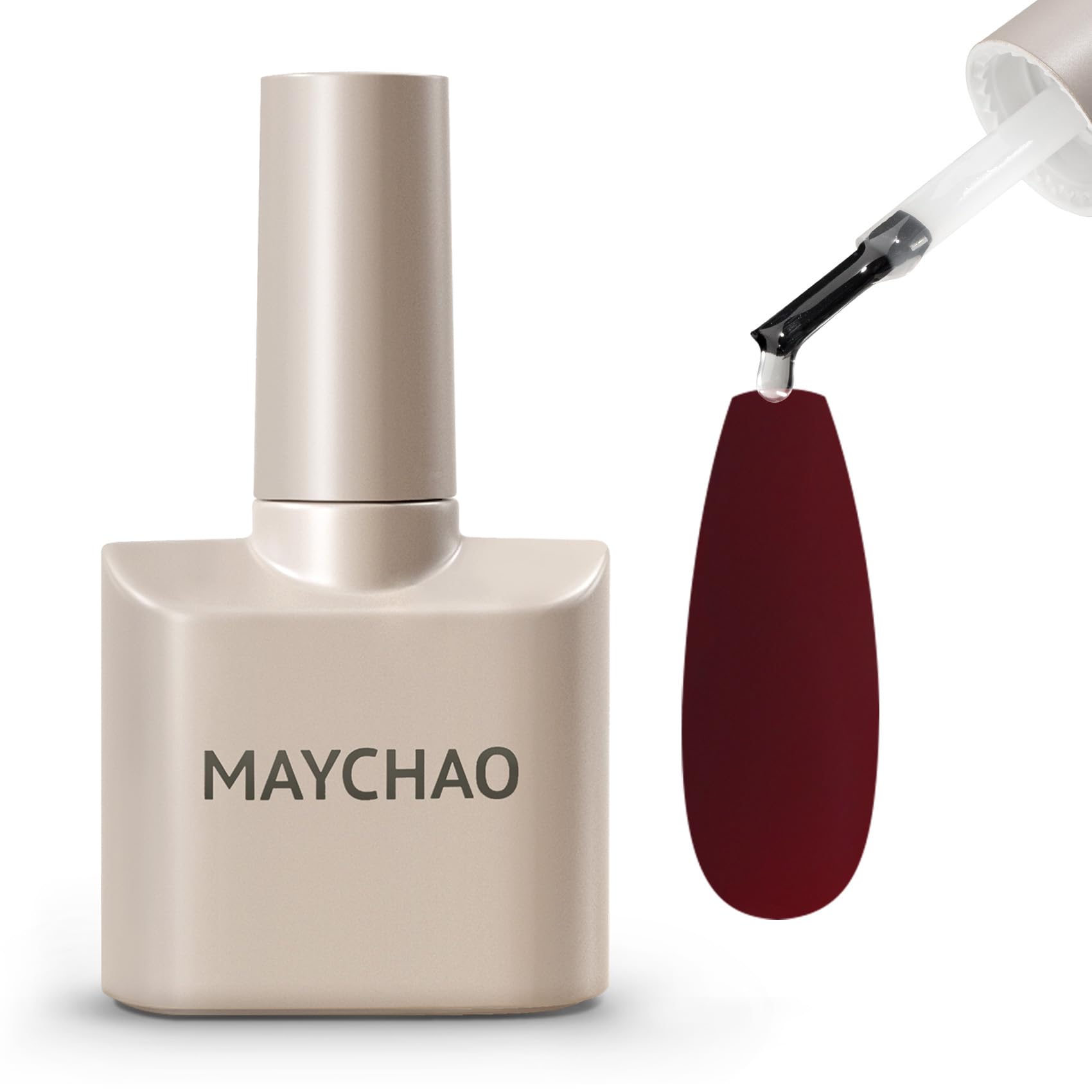 MAYCHAO Matte Gel Top Coat, 15ML Gel No Wipe Matte Top Coat Soak Off Nail Lamp Gel Nail Polish Matte Finish Long Lasting for Hom
