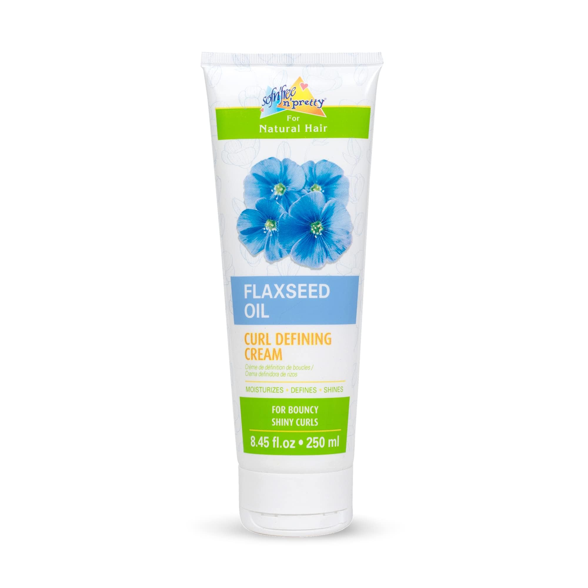 SofnFree nPretty for Natural Hairs - Flaxseed Oil Curl Defining - Safe for Kids Curling Cream for Curly Hair - Moisturizes, Soft