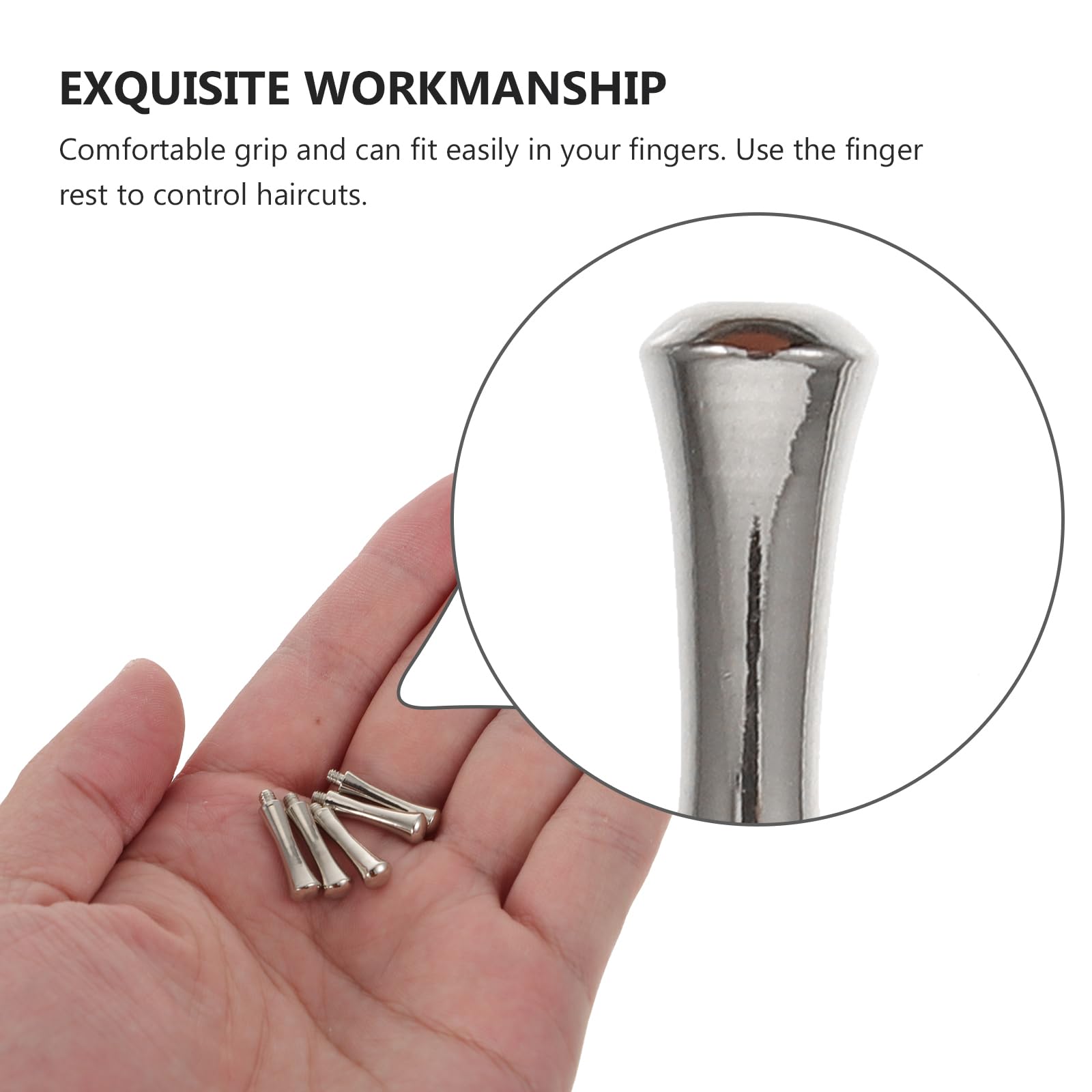 VILLCASE 10Pcs Pet Hair Finger Replacement Scissor Parts, Stainless Steel Finger Rest Scissor for Pet Metal Scissor Parts Nails
