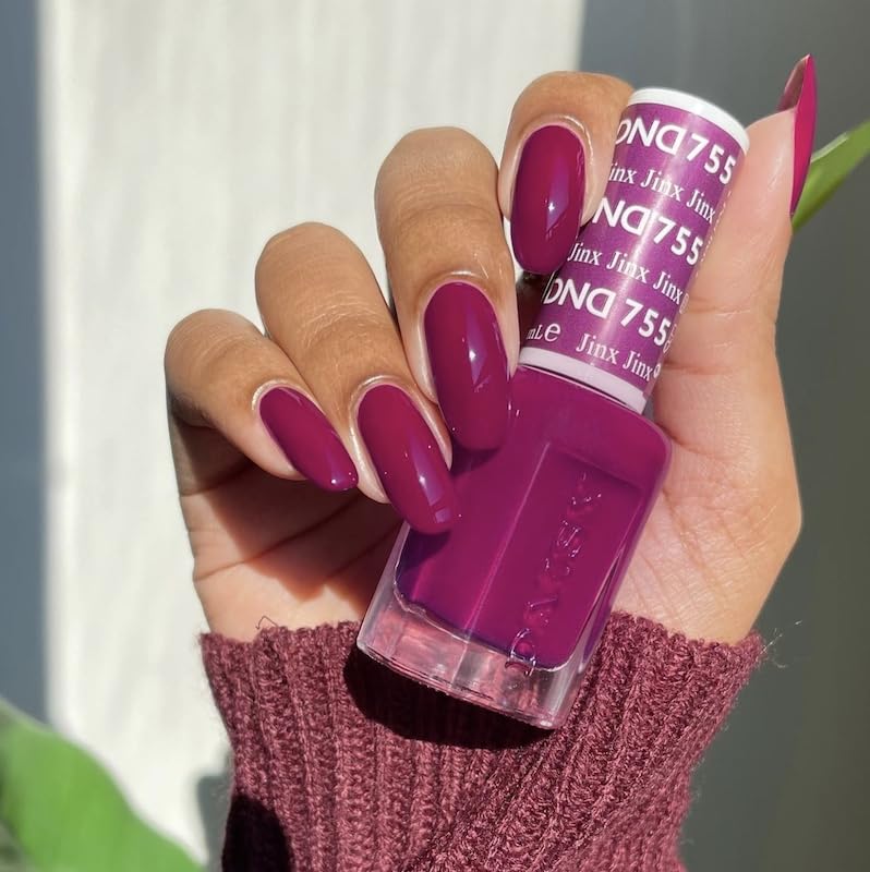 Dnd Gel Polish Set, Purple Collection, Uv/Led Gel Polish And Air Dry Nail Lacquer, Matching Chip-Free Polish Duo, 755 Jinx, 0.5