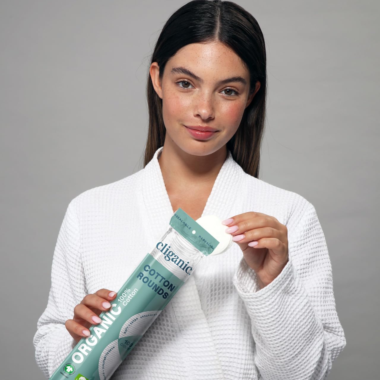 Cliganic Organic Cotton Rounds (300 Count) Makeup Remover Pads, Hypoallergenic, Lint-Free  100% Pure Cotton