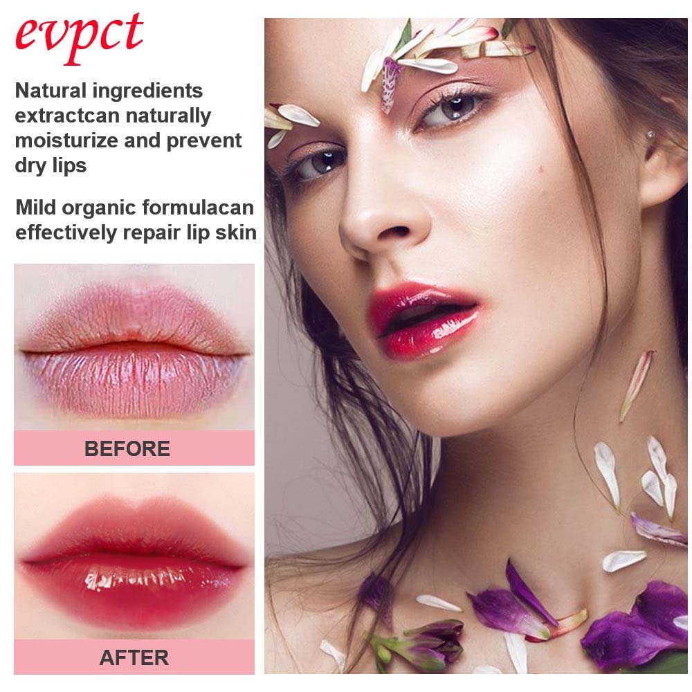 Evpct 2Pcs Black Red Cherry Color Changing Magic Lipstick Tinted Lip Balm Stain Gloss Set Ph Lazy Lipstick Waterproof Color Chan