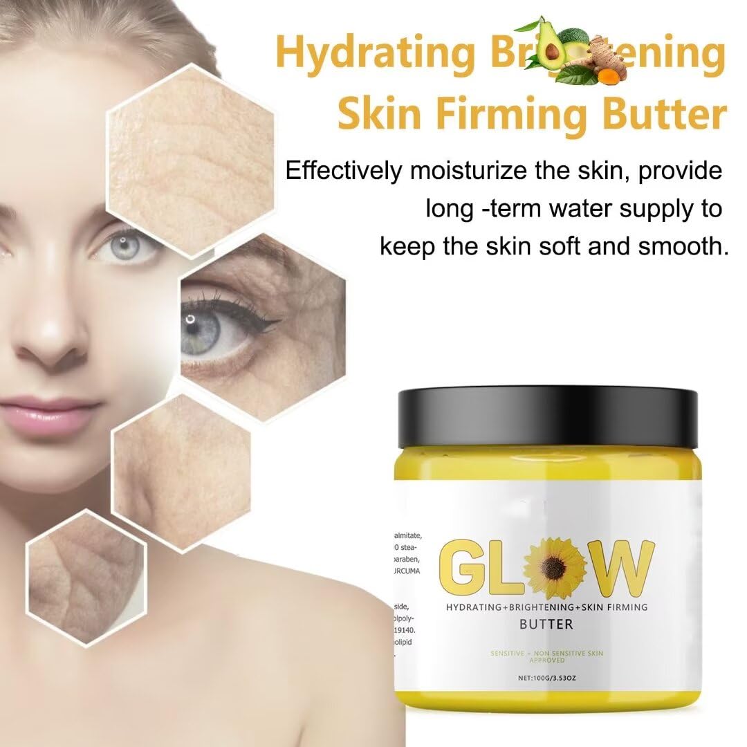 Turmeric Glow Combo Skincare Set Face Wash Scrub Butter Anti Aging Moisturizer for Wrinkles, Soothing Hydrating Turmeric Skincar