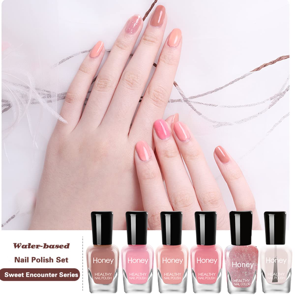 Tophany Non Toxic Nail Polish Set, Easy Peel Off and Fast Dry NailPolish Set for Pack, Eco Friendly & Organic Water Based Nail P
