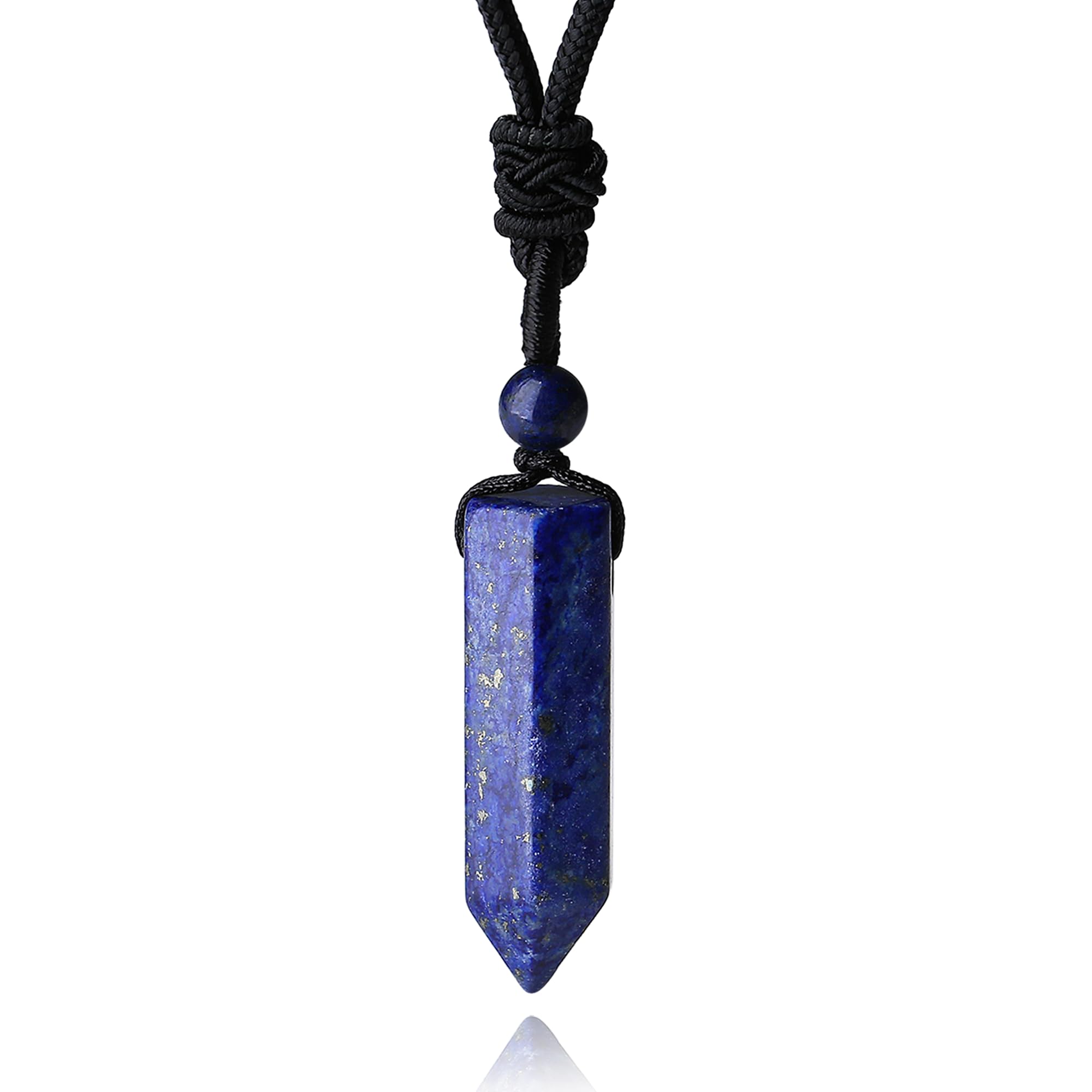 XIANNVXI Lapis Lazuli Necklace for Men Healing Crystal Necklace Men 's Necklaces Adjustable Rope Pendant Natural Gemstone Neckla