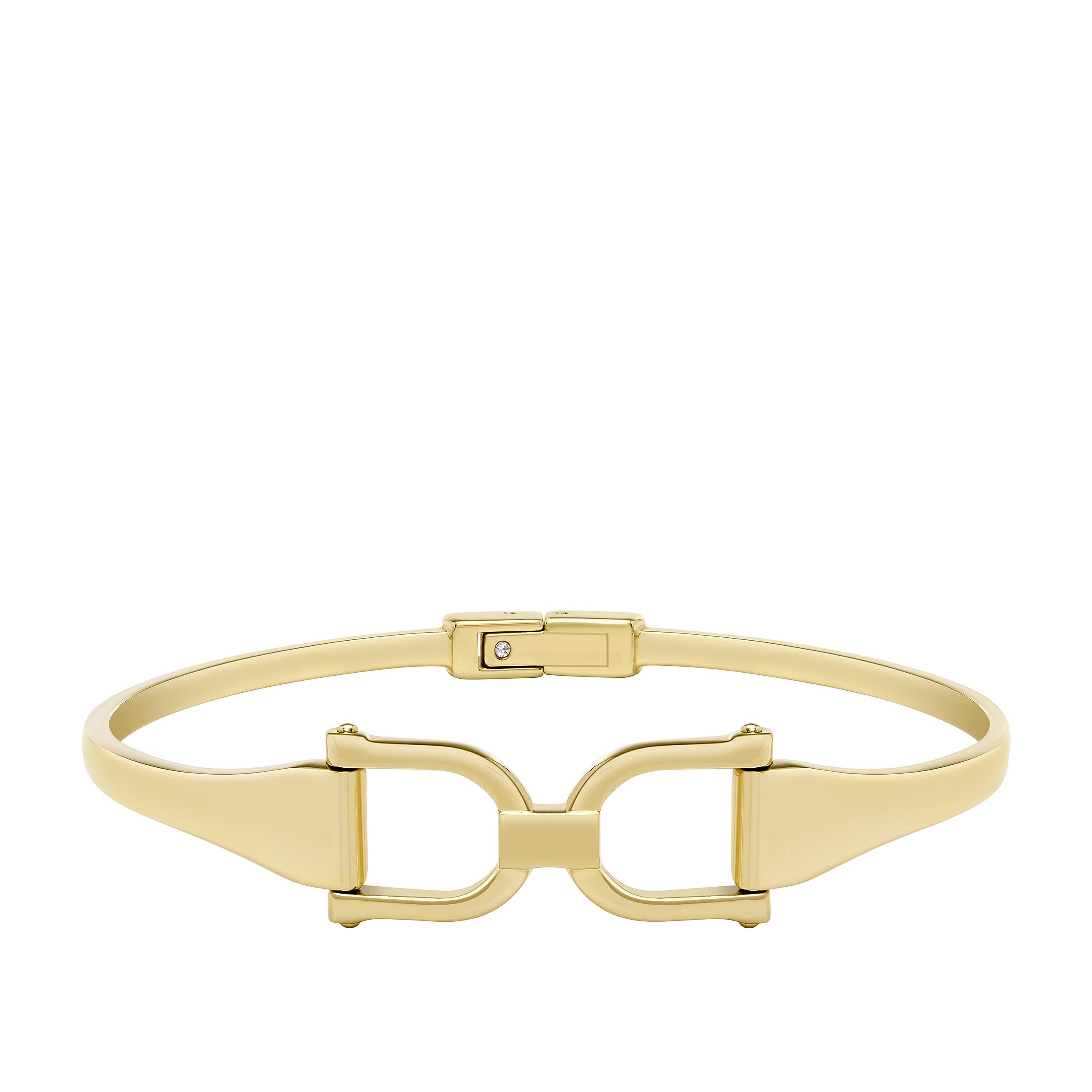 Fossil Women's Stainless Steel Gold-Tone Heritage D-Link Bangle Bracelet, Color: Gold (Model: JF04524710)
