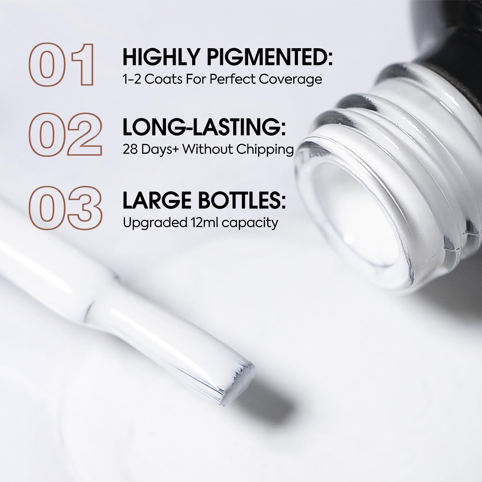VENALISA White Gel Nail Polish 1 Pcs 12ml White Color Gel Polish Soak Off UV Salon Manicure DIY at Home Nail Art For Girls Women