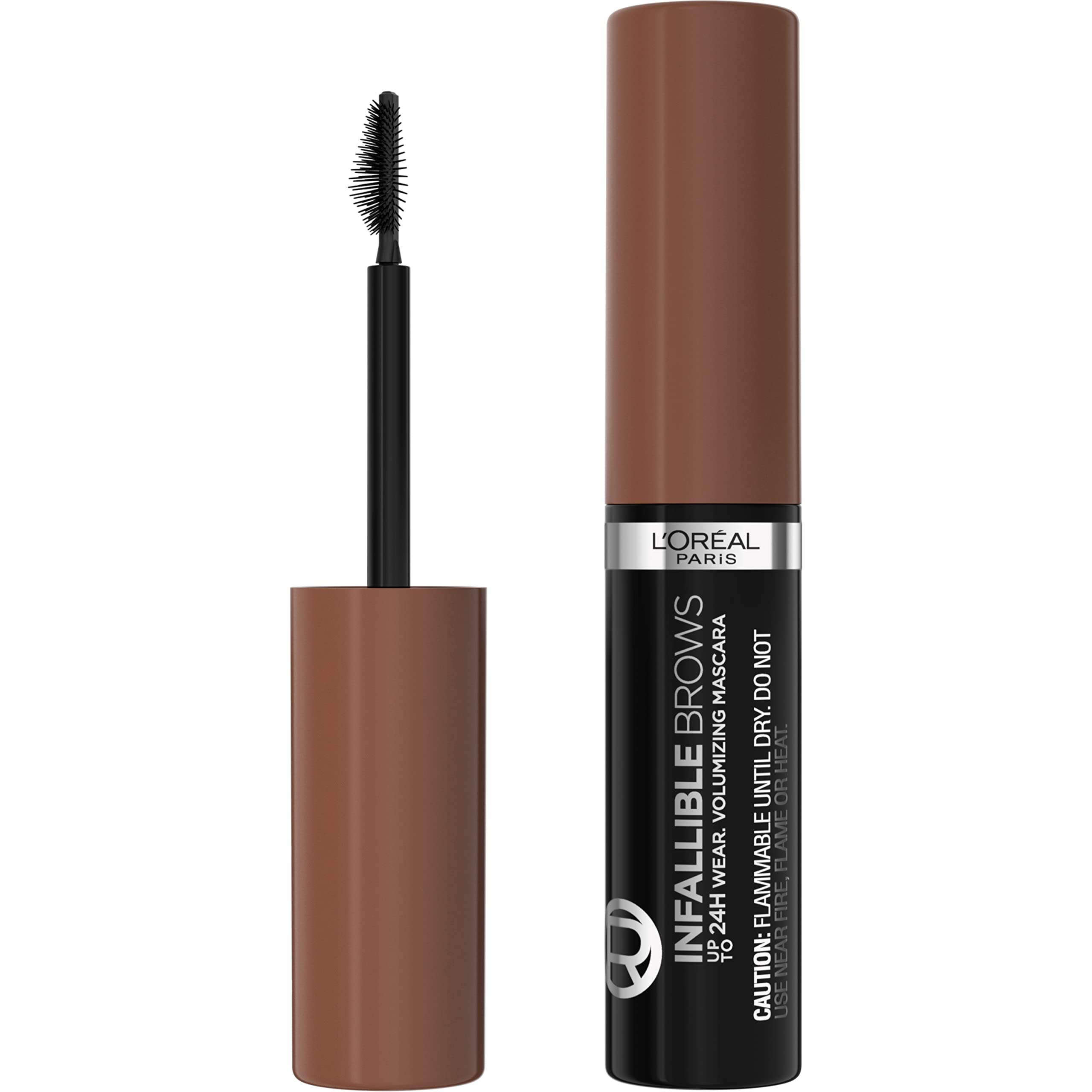 L'Oreal Paris Infallible Volumizing 24H Wear Brow Mascara, Long Lasting Eyebrow Makeup for 2X Fuller Eyebrows, 6R Auburn, 0.13 F