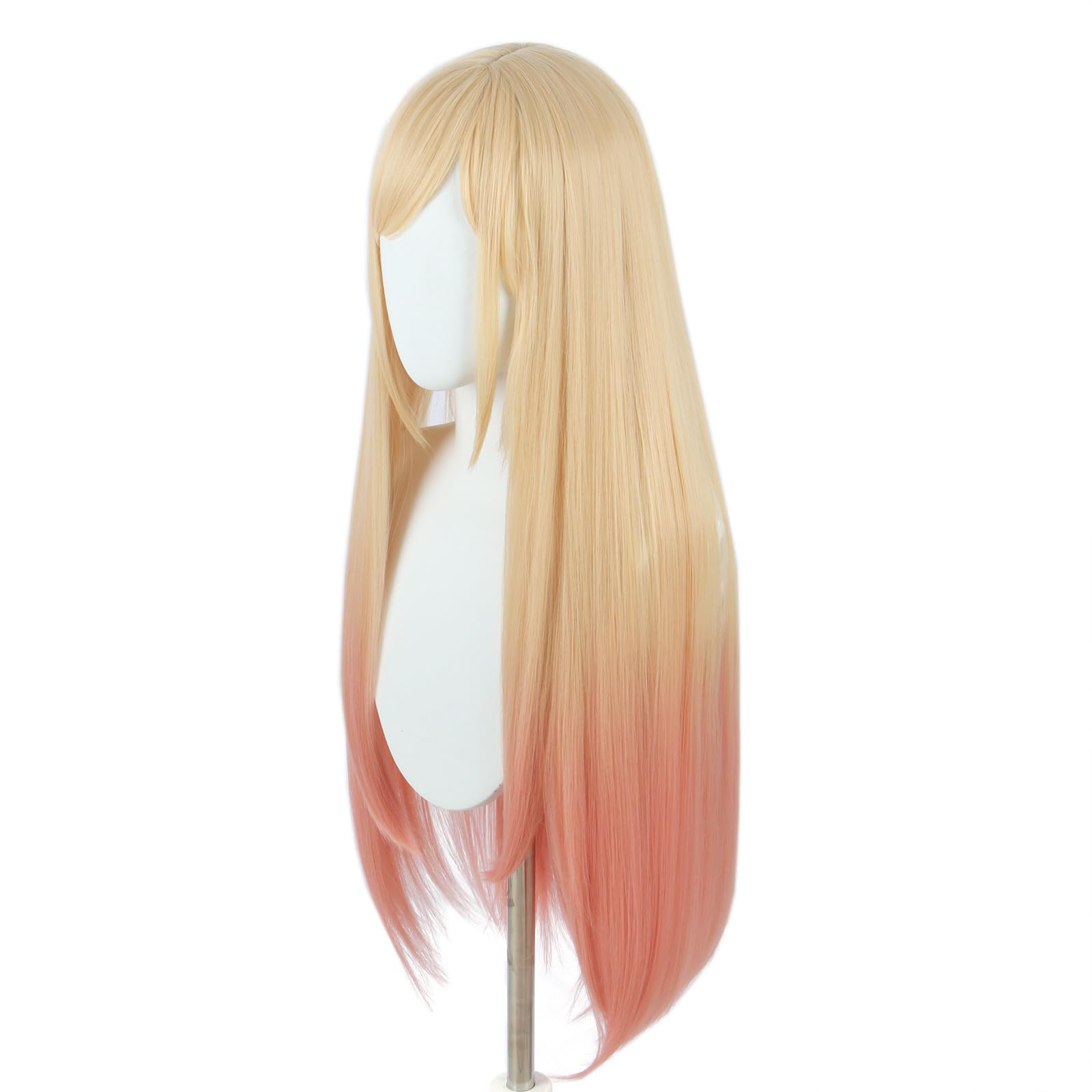 Linfairy Long Blonde Dye Pink Cosplay Wig Halloween Costume Wigs For Women