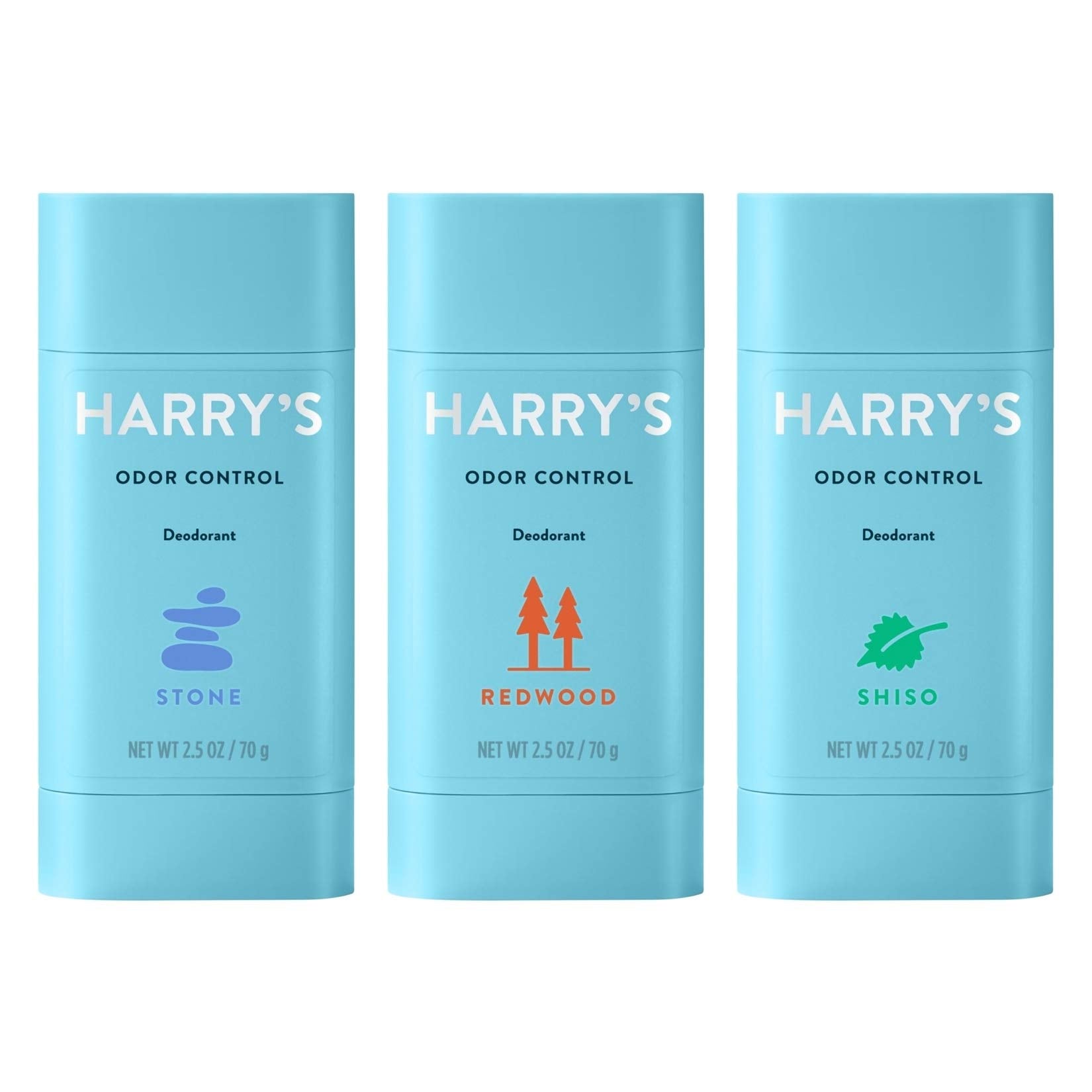 Harry's Men's Deodorant - Odor Control Deodorant - Aluminum-Free - Variety Pack - Stone, Shiso, Redwood, 2.5 Ounce (Pack of 3)