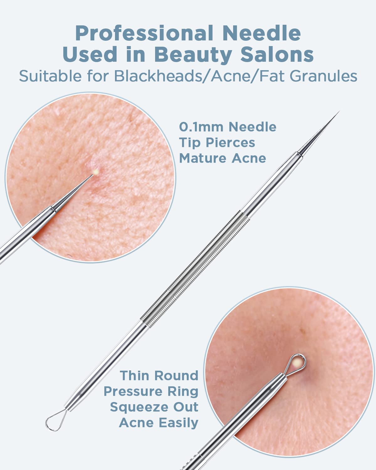 Taythi Blackhead Remover Tool, Pimple Popper Tool Kit, Blackhead Extractor Tool For Face, Extractor Tool For Comedone Zit Acne W