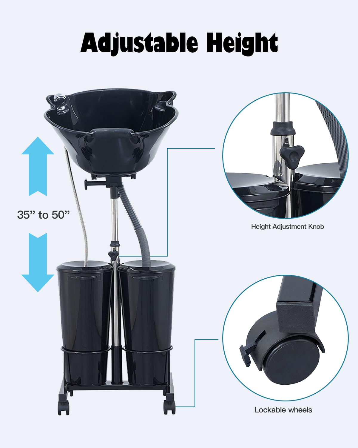 Electric Portable Shampoo Bowl Hair Washing Station, Hair Washing Tray For Sink At Home, Portable Salon Sink Hair Wash Basin For